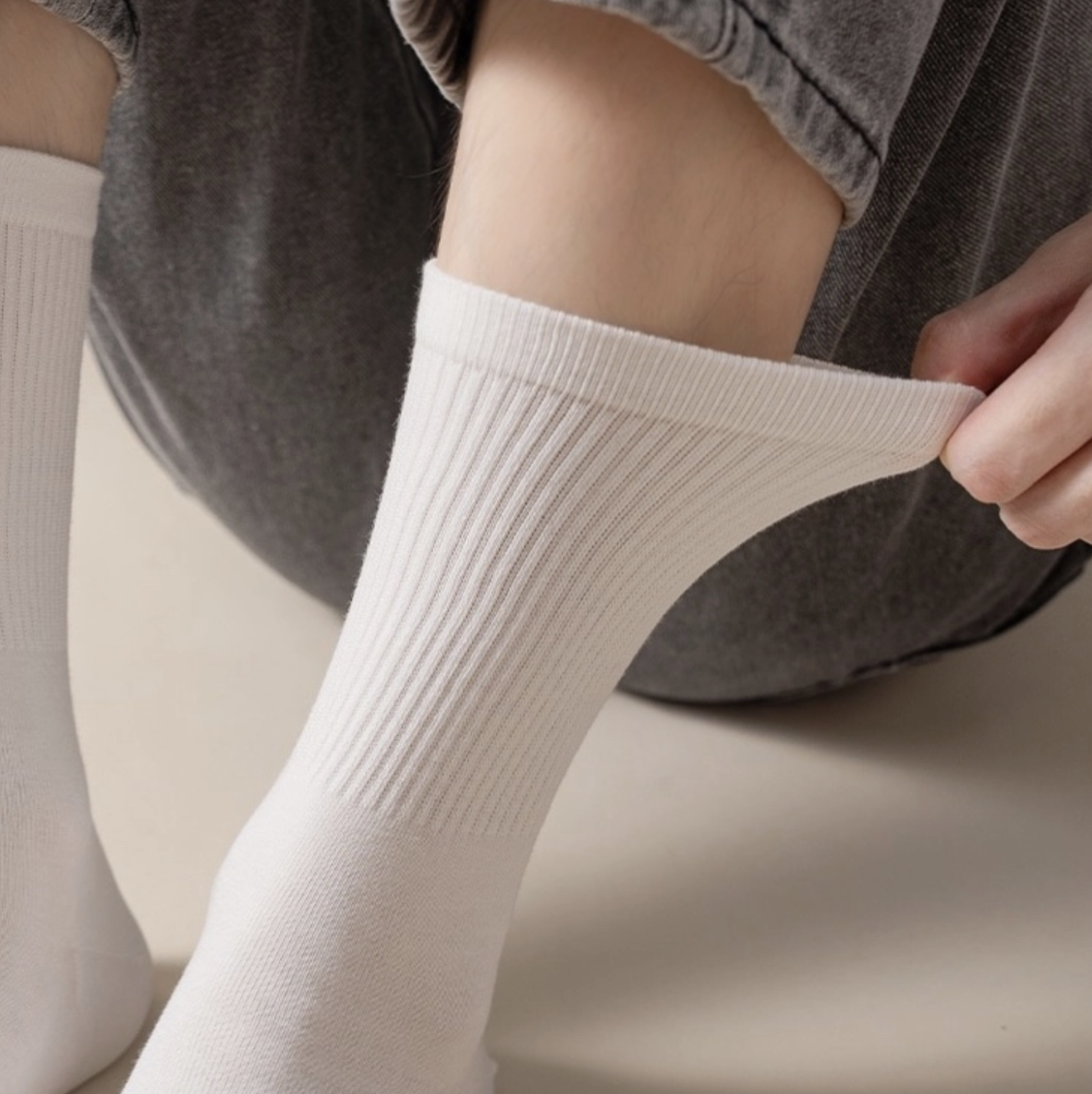 MENS COTTON CREW SOCK - MUSTARD