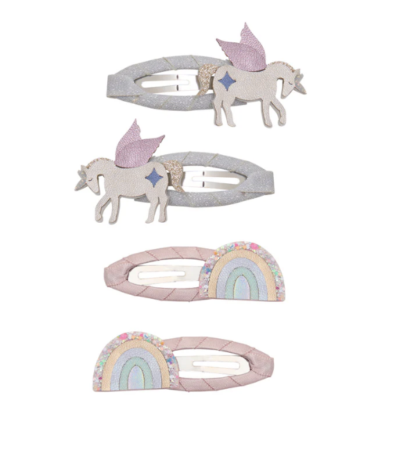 UNICORN AND RAINBOW HAIRCLIPS