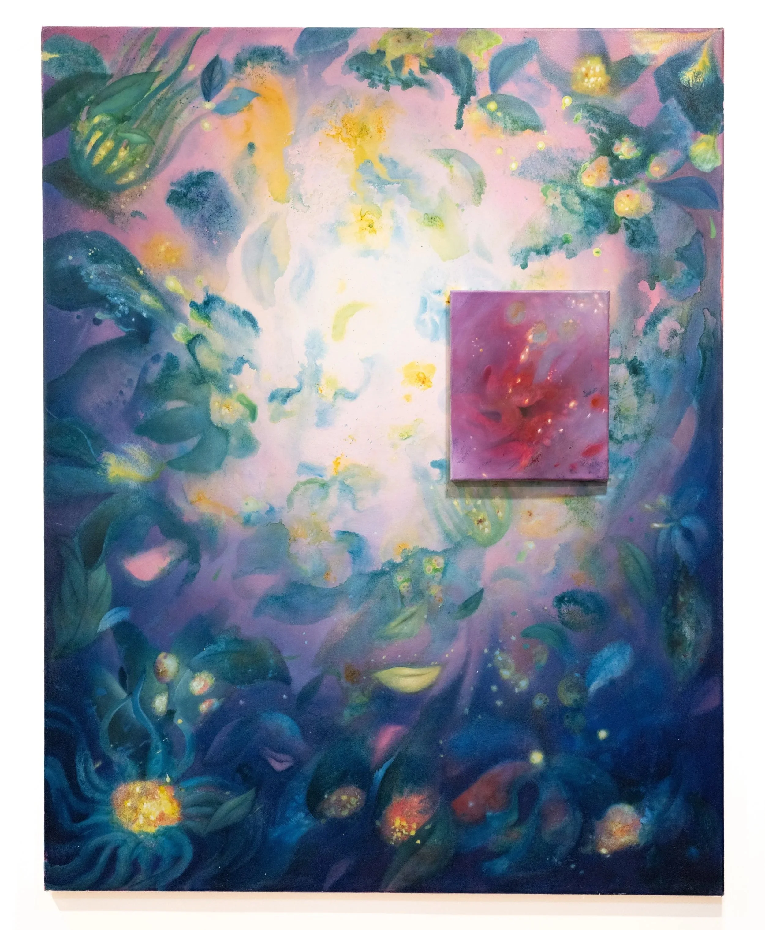 Against The Grain, acrylic, watercolour powder an oil on cotton and linen, 110x140x3.6cm, 2026