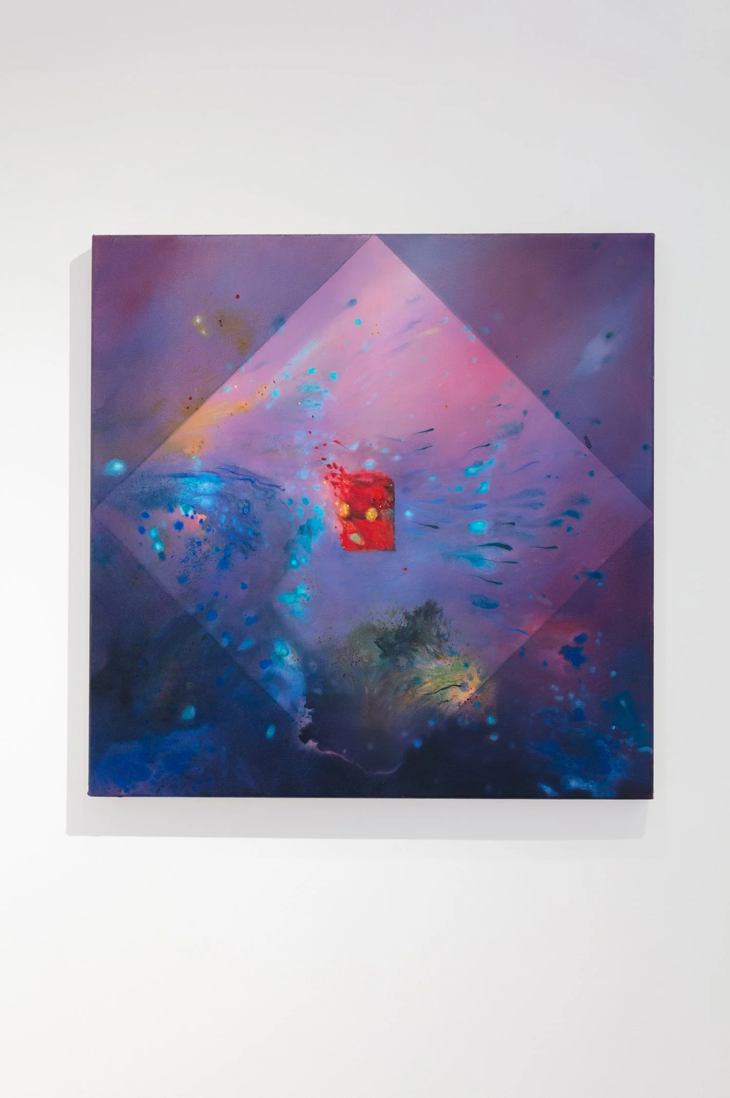 Quiet Storm I, acrylic, watercolour powder and oil on canvas, 70x70cm, 2025 shown at Oliver Projects Gallery