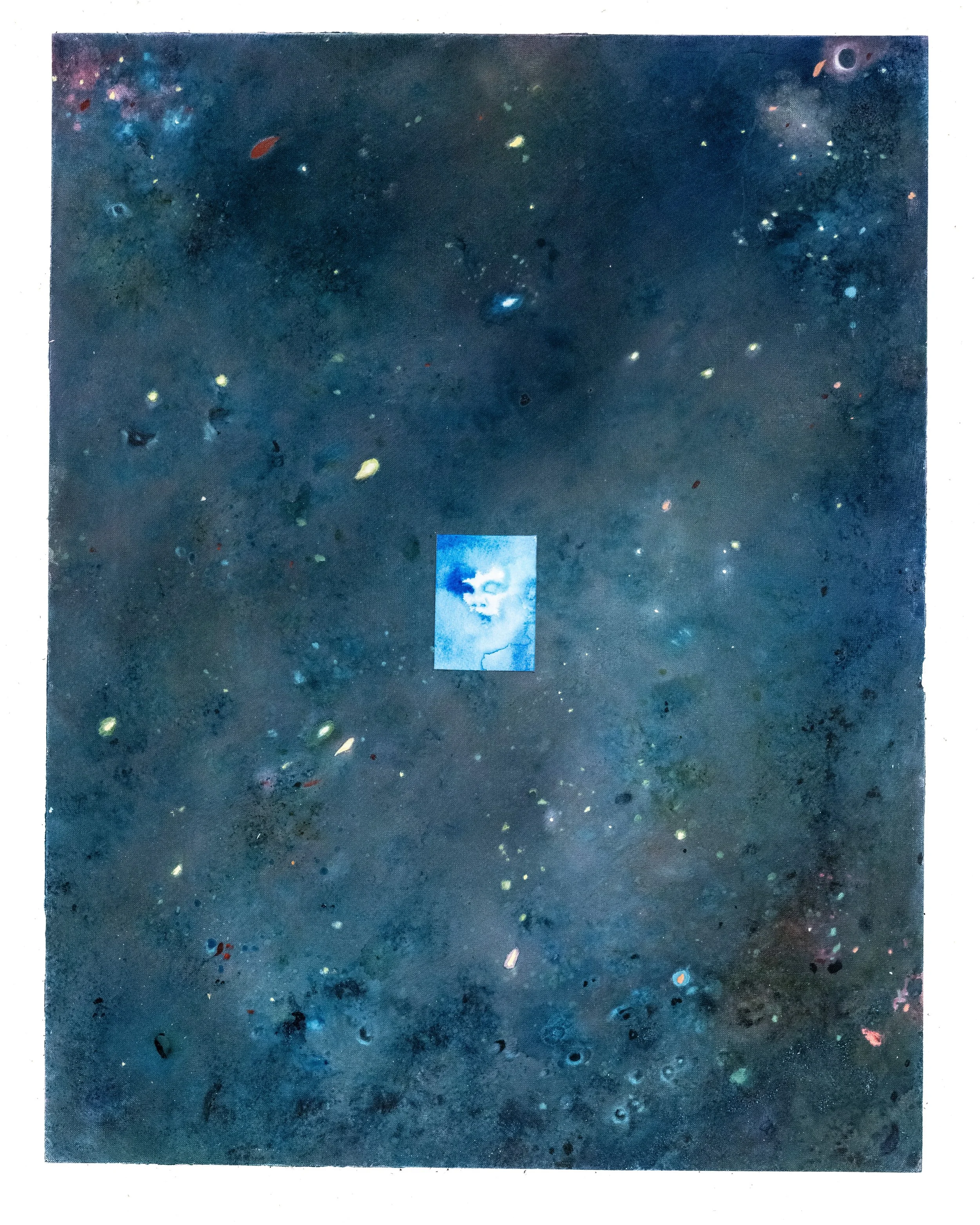 Watercolour, ink and oil on paper, 65x55cm, 2026