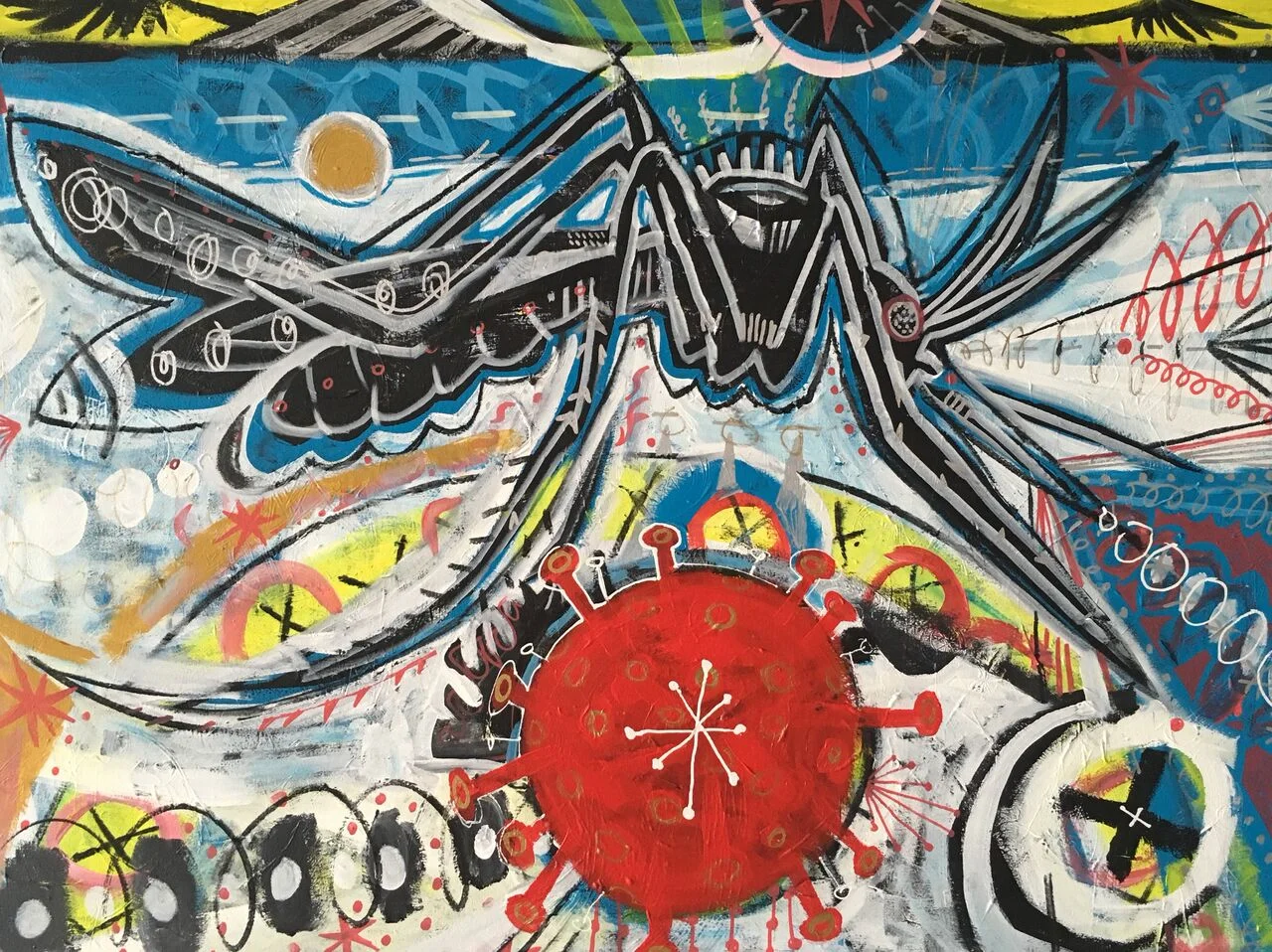 "Florida State Bird" / Mixed Media / 30"HX40"WX2"D / Stretched canvas / 2016 / $7,500