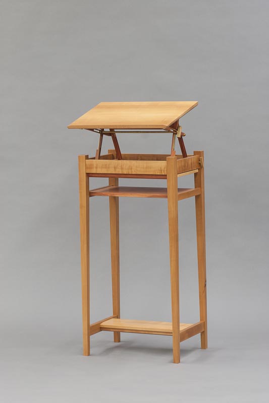 Mechanism up. Standing desk for a much taller person, maxing out at about 6'4".