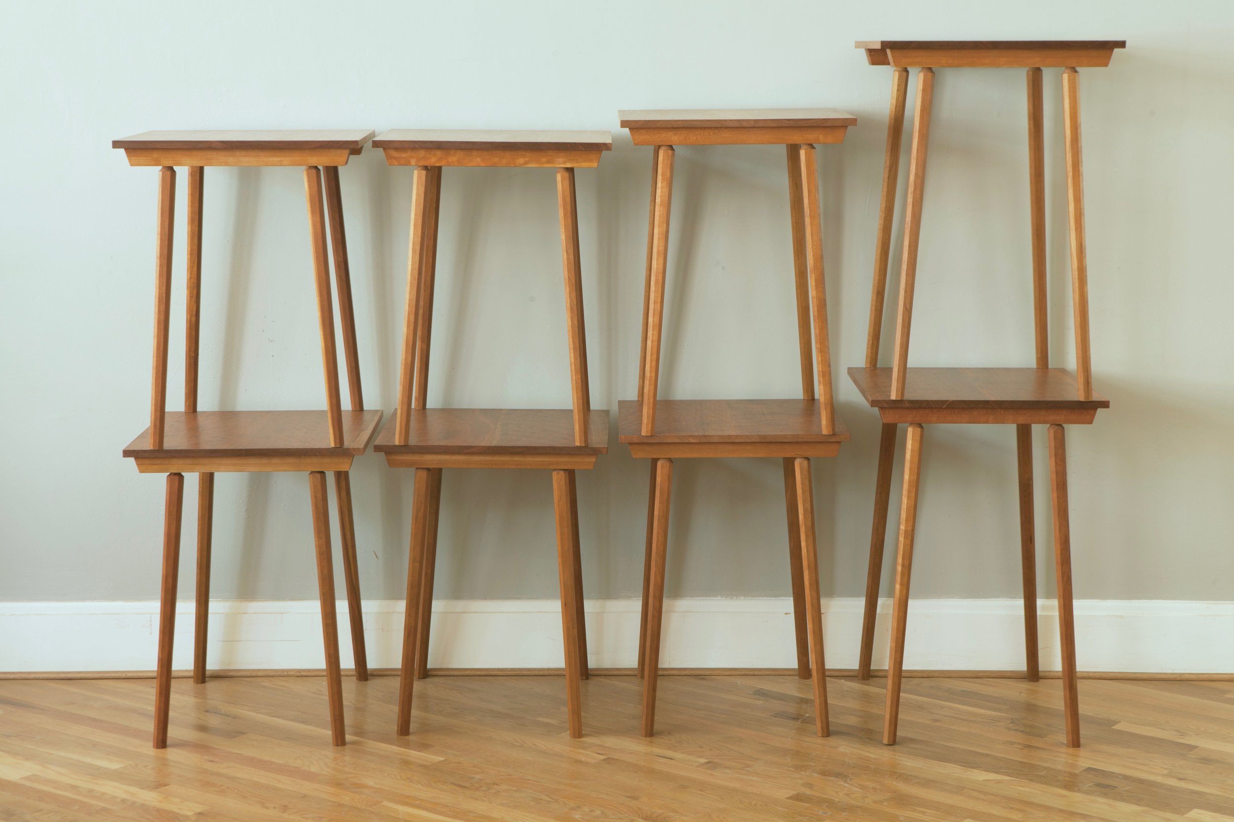 These nightstands were an exercise in production and iteration. There were four sets of two, each with slightly different proportions and sizes. The challenge was to allow the flexibility to vary dimensions without sacrificing the efficiency of duplication.