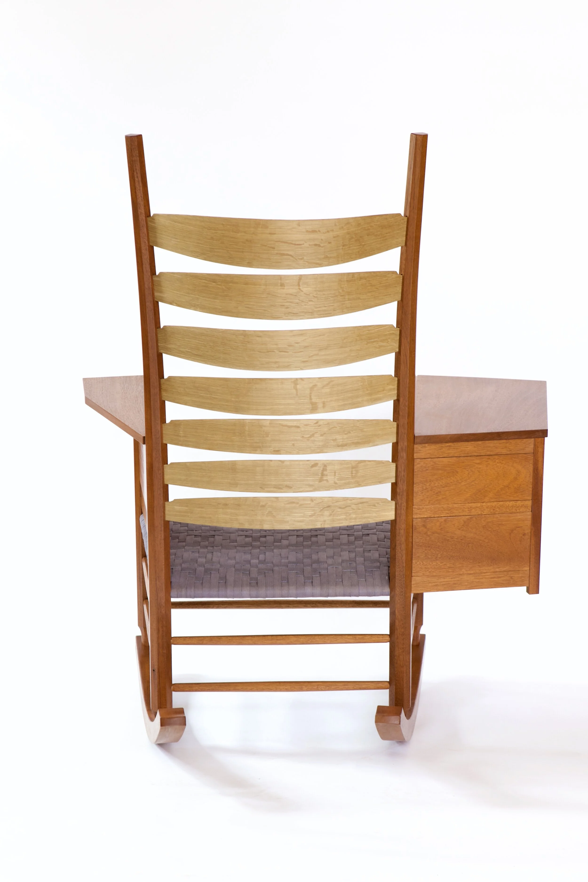  This chair is also a tip of the hat to Chester Cornett, an Appalachian chairmaker from the 20th century who made larger-than-life rockers with traditional skills and techniques. 