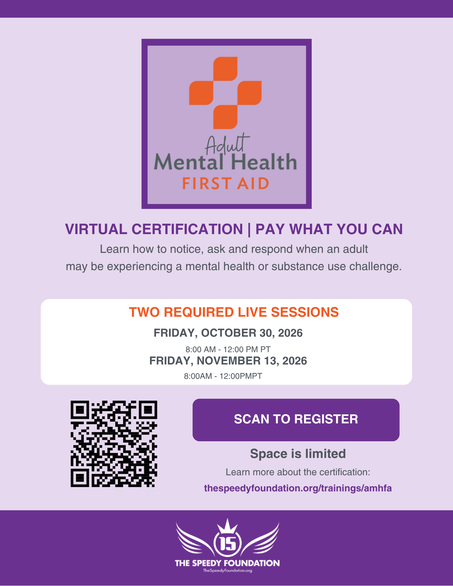 Adult Mental Health First Aid Certification - Part I