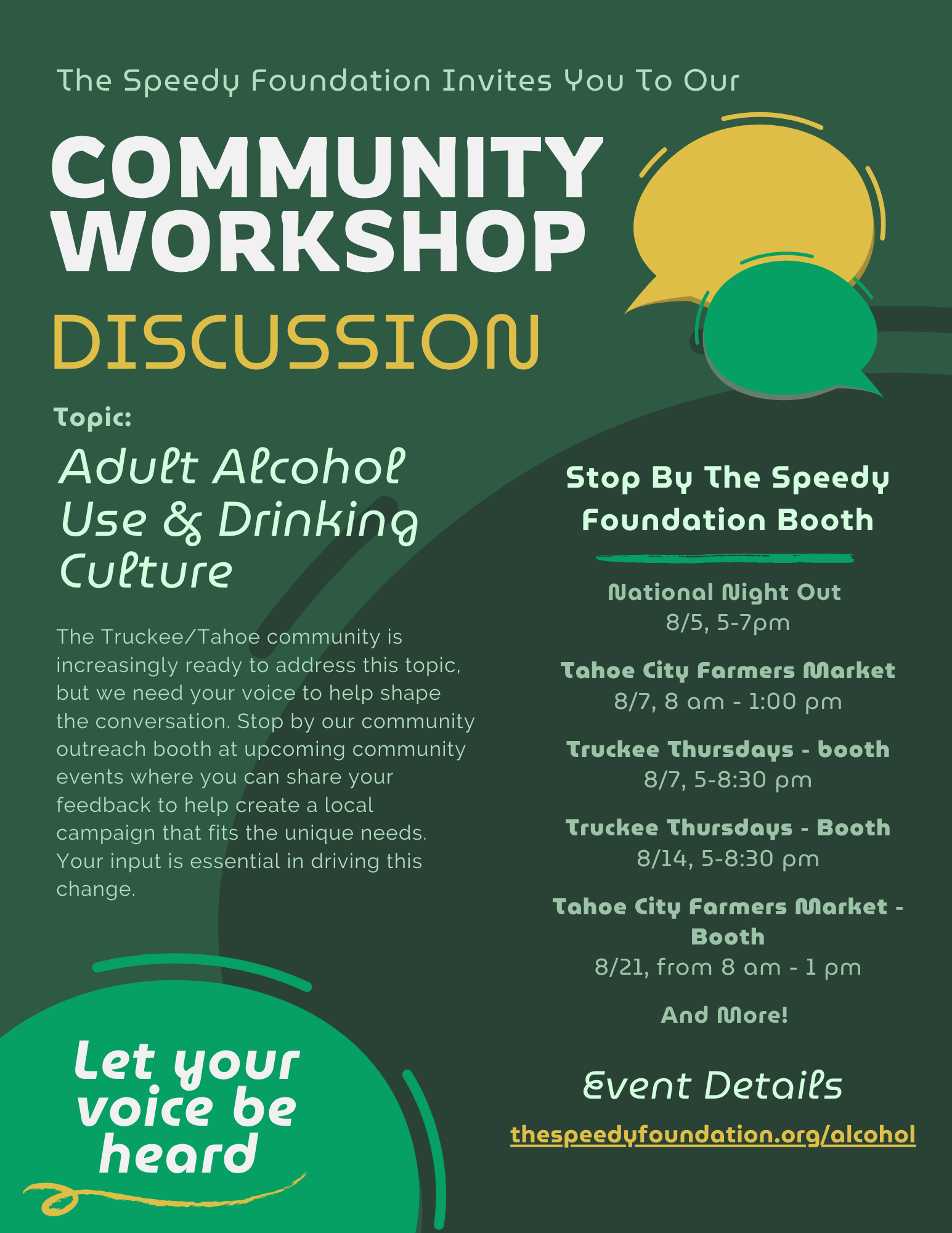 Foundation Seeks Community Input on Local Alcohol Use and Drinking Culture