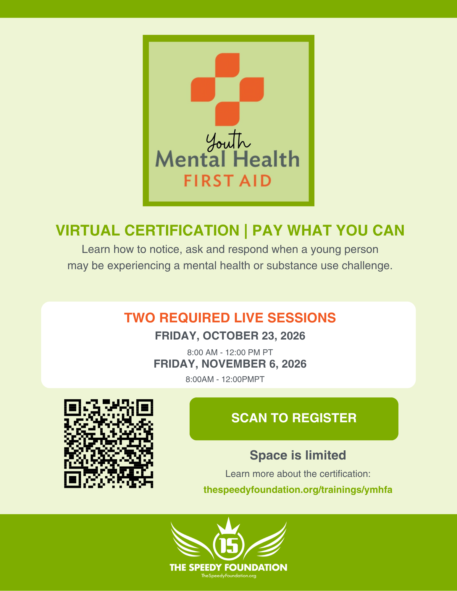 Youth Mental Health First Aid Certification - Part I