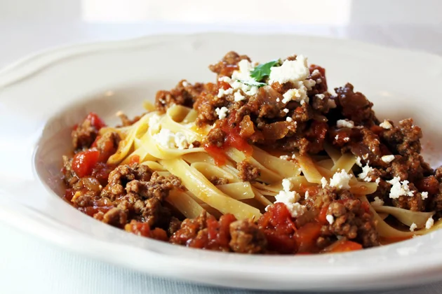 Zesty Meat Sauce on Pasta