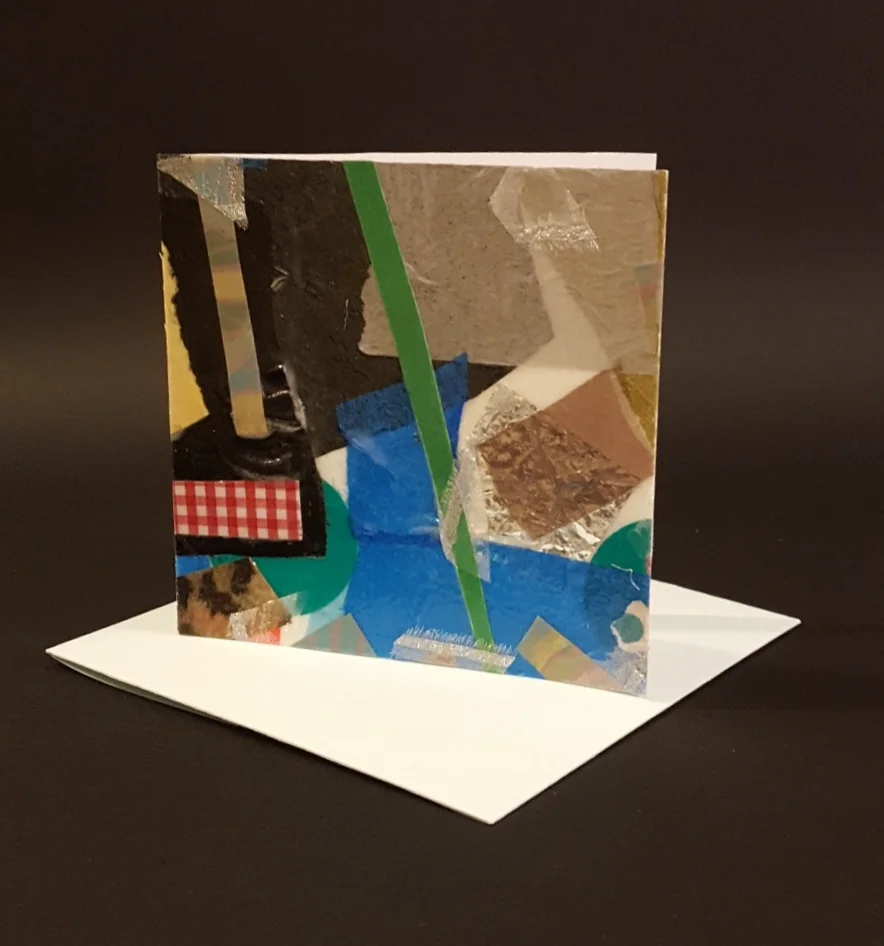  Tissue paper, reverse-painted acetate, fabric, etc. 