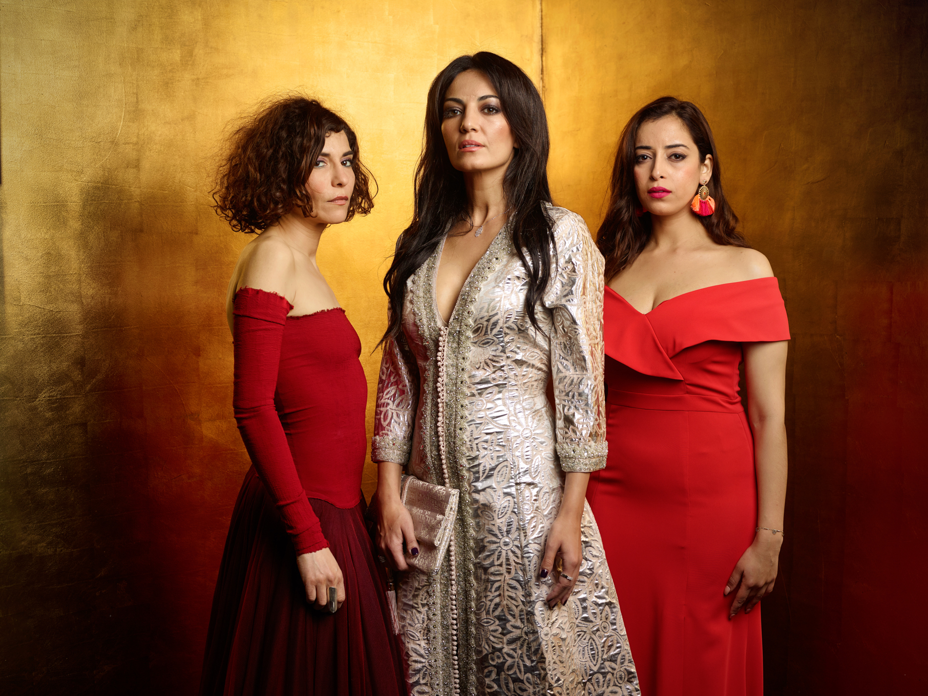 From left: Lubna Azabal (actress), Maryam Touzani (director) and Nissin Erradi (actress) 