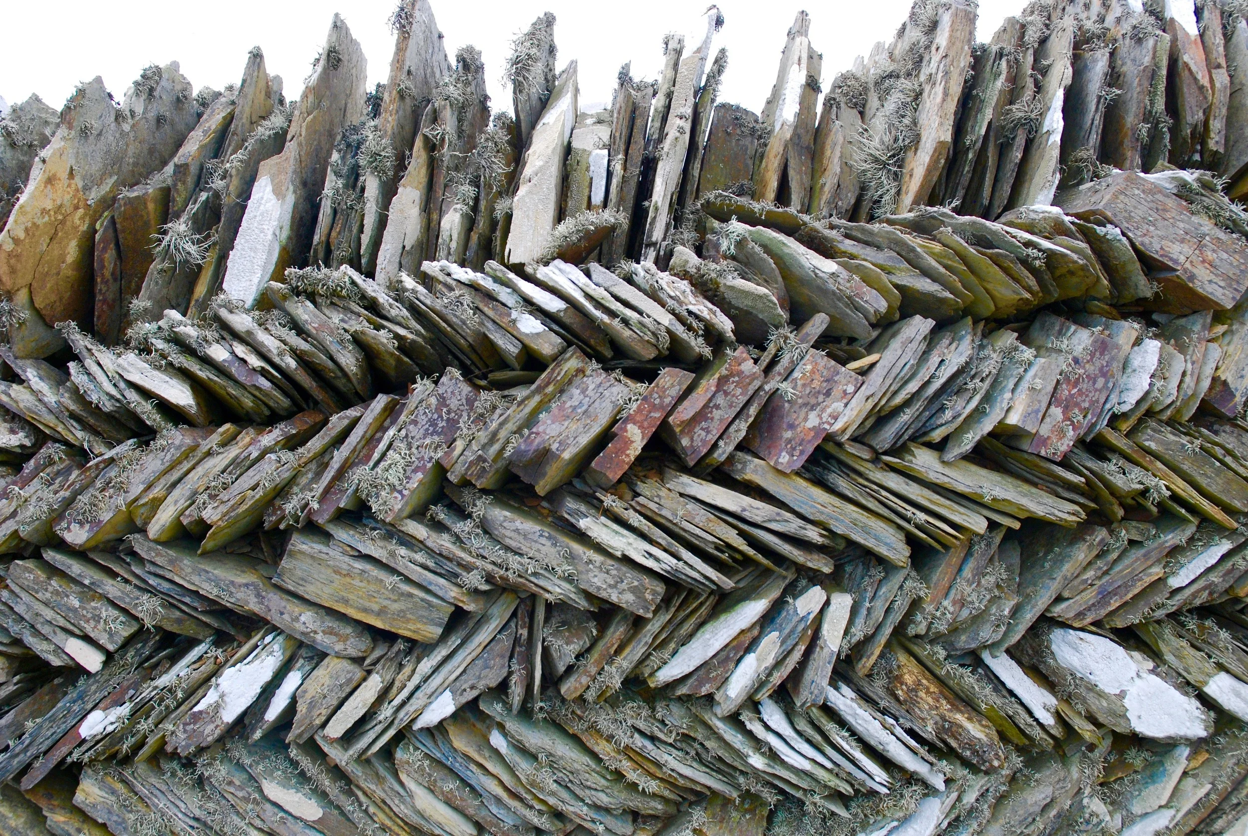 Cornish slate wall