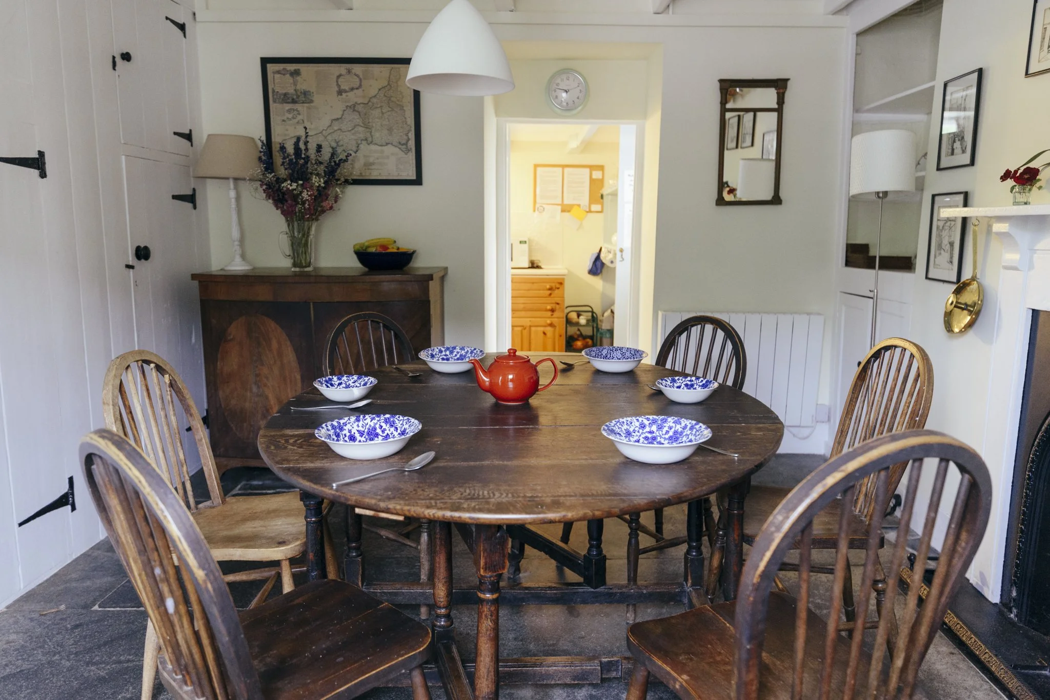 Cornish Slate-Flagged Dining Room