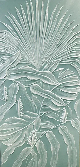 Sculpted (3D)&nbsp;"Tropical" 30 X 60 X 1.5&nbsp; on canvas