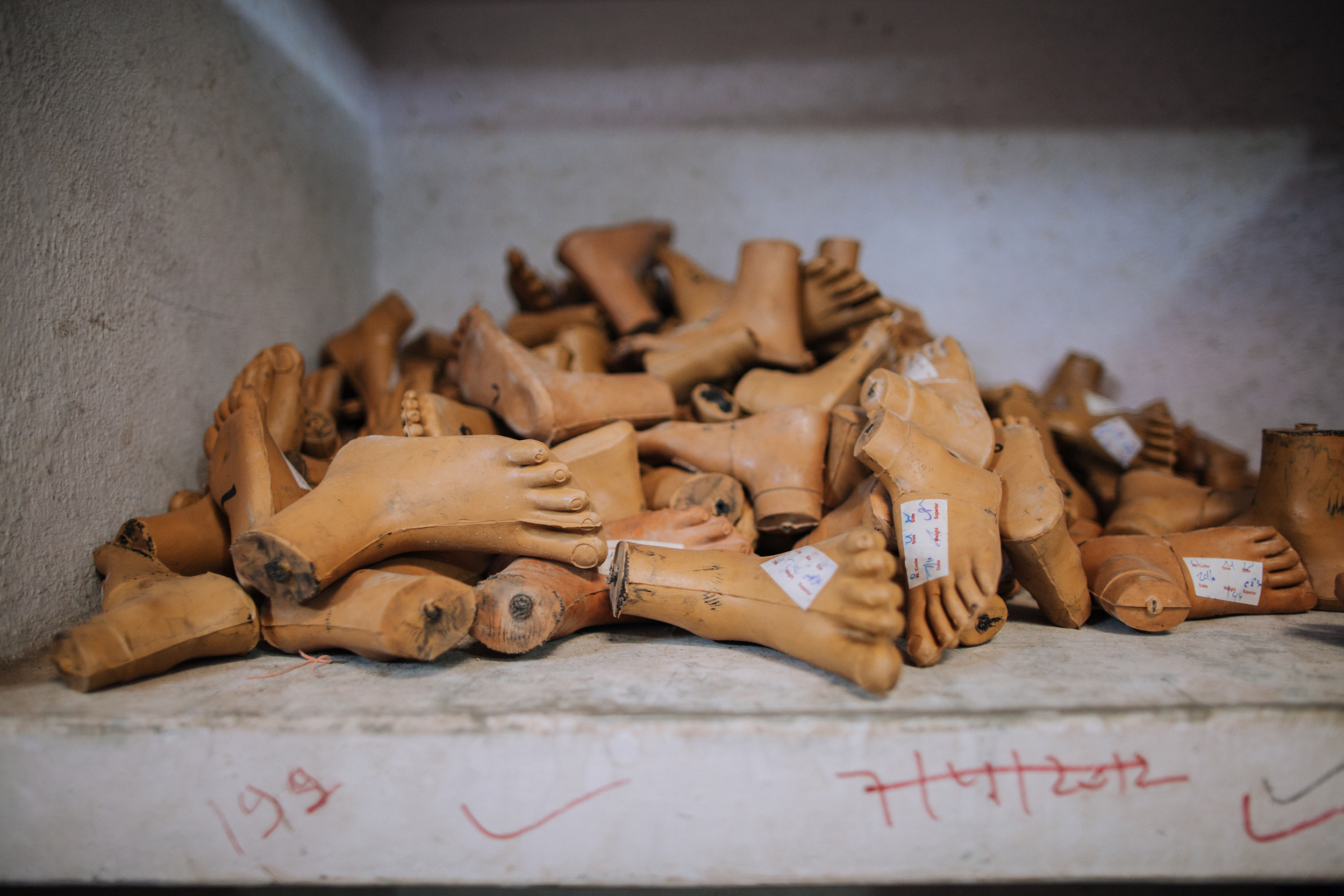 Jaipur Feet in storage.