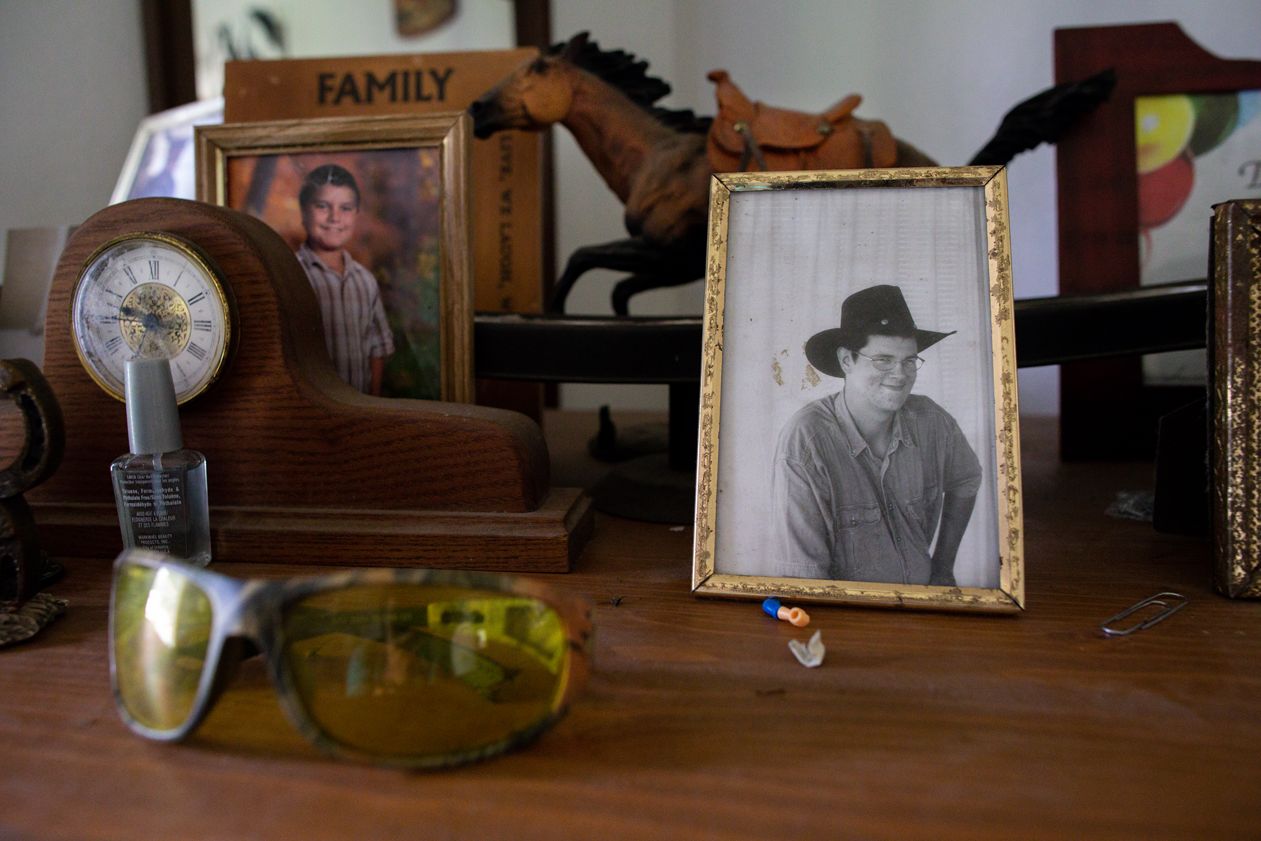 A framed photograph of Brenda’s first born son, Christopher, 32, sits on a television console in their living room.