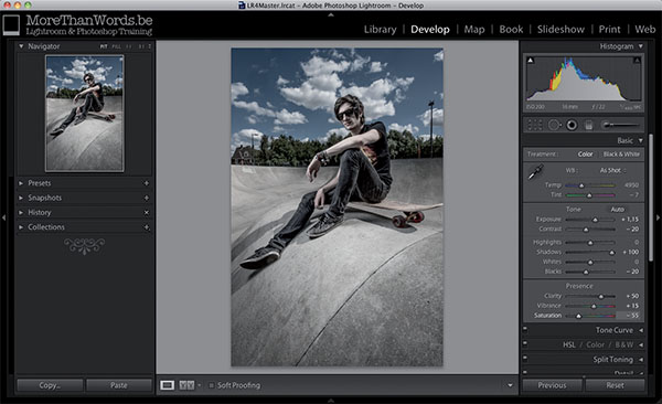 The 'grungy look' is all about negative Highlights, positive Shadows and lots of Clarity.