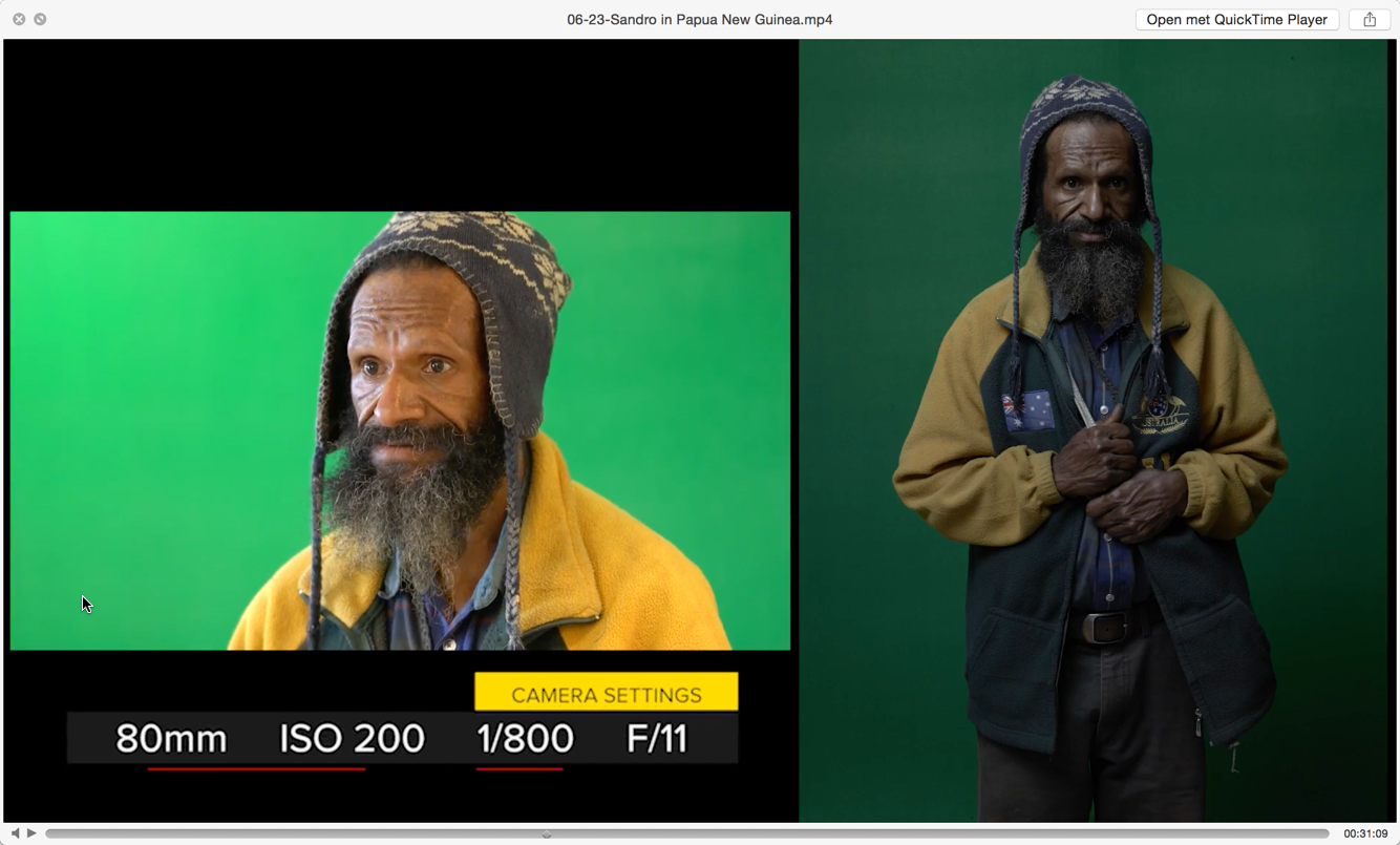 The setup (left) and the resulting raw file (right). Sandro used a digital Hasselblad on this shoot so he has virtually unlimited postprocessing options in terms of recovery and dynamic range.