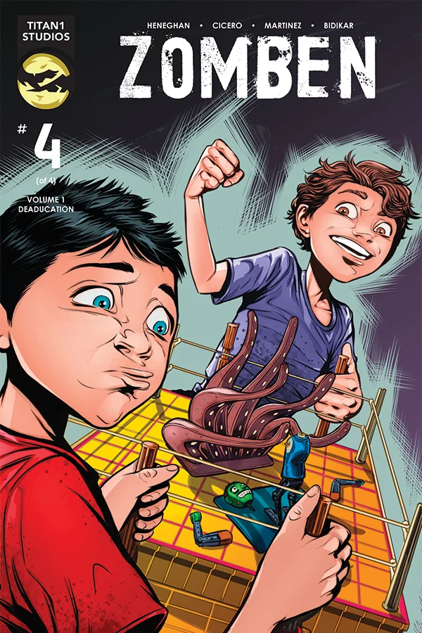 Written by Mike Heneghan (Sayyida), Art by Abel Cicero (Mask), Colours by Manoli Martinez (Sayyida) and Letters by Aditya Bidikar (Motor Crush).