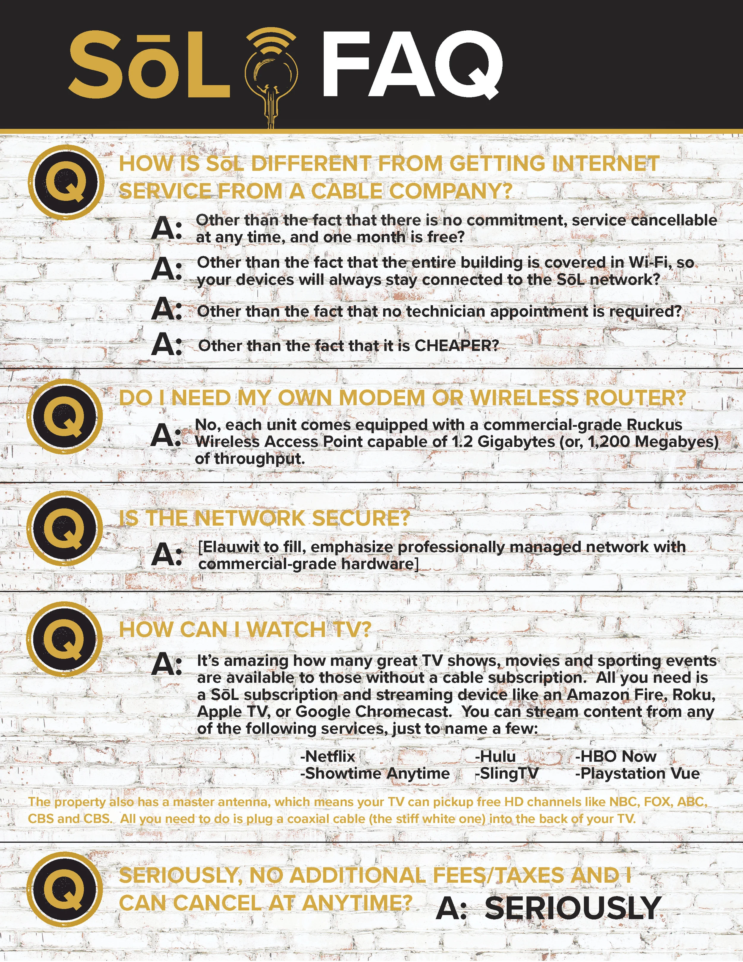 SoL Pricing Sheet (Back)