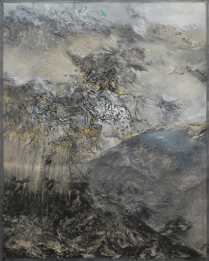 The end of troubles 2012_ oil_ charcoal_ graphite on canvas_ cm. 150 x 120.JPG