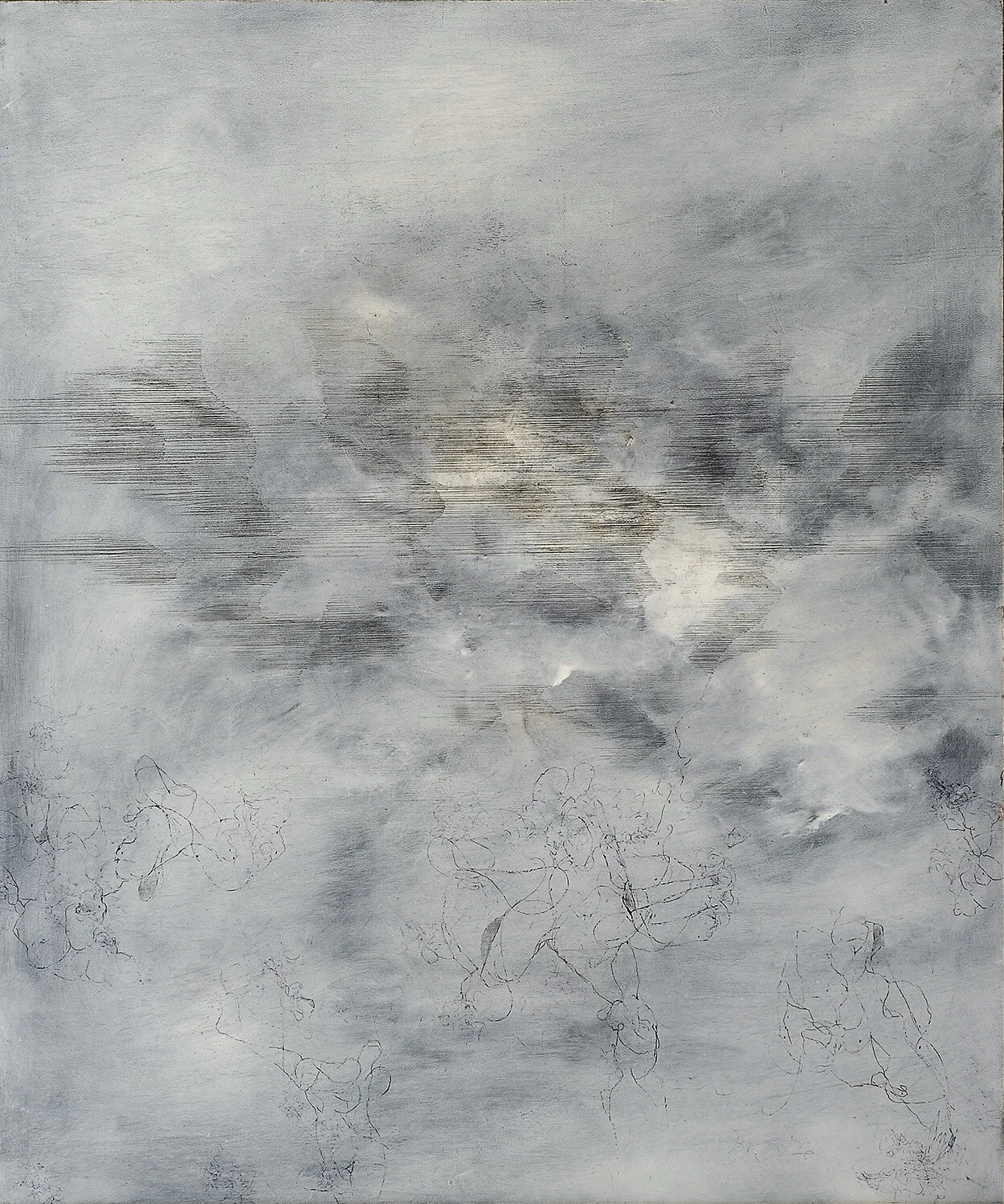 p forme del vento, ad occhi socchiusi  2019 oil, graphite on panel 62x52 cm .jpg