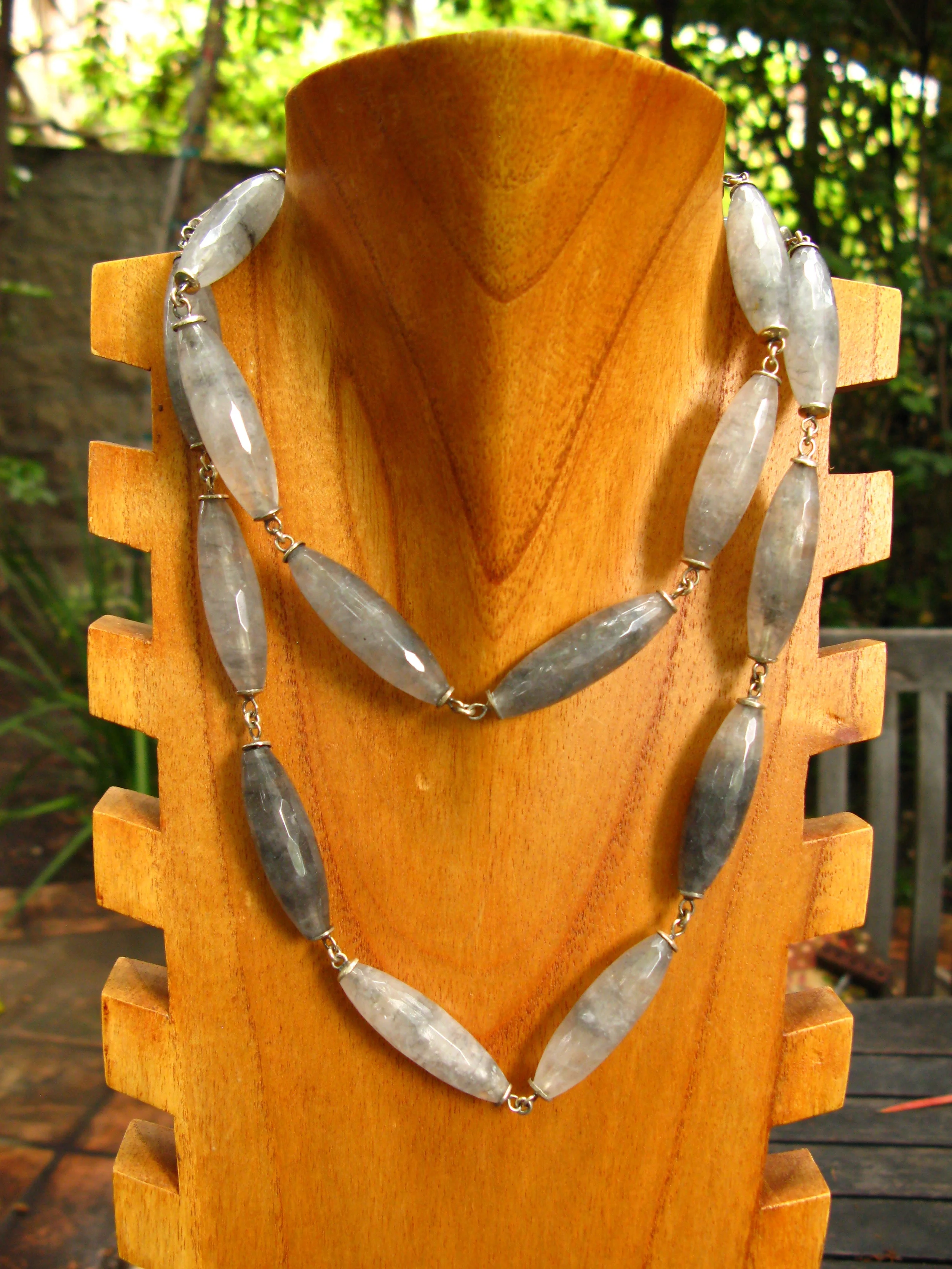 Gray Agate Chain Double Front