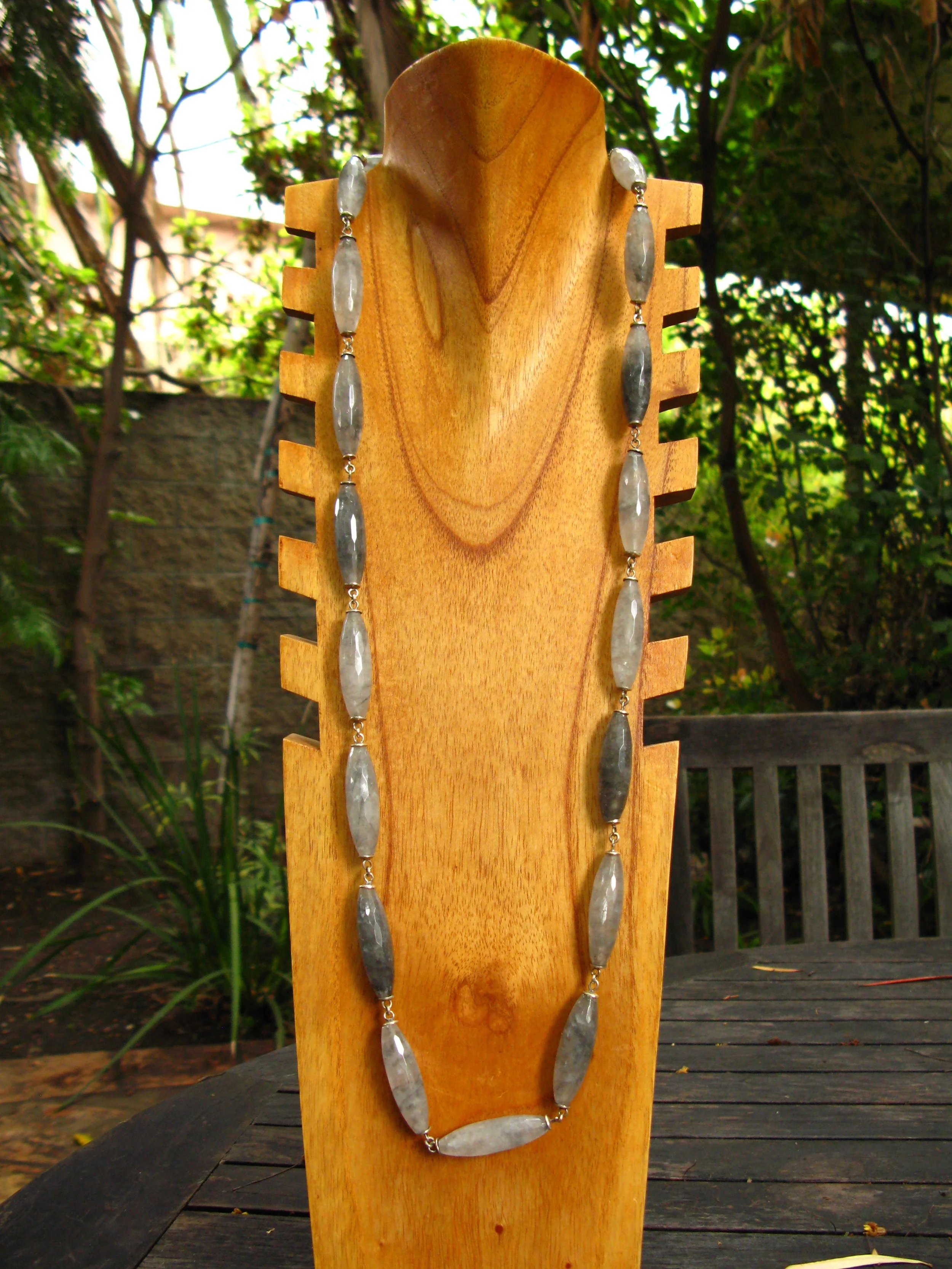 Gray Agate Chain Long Front