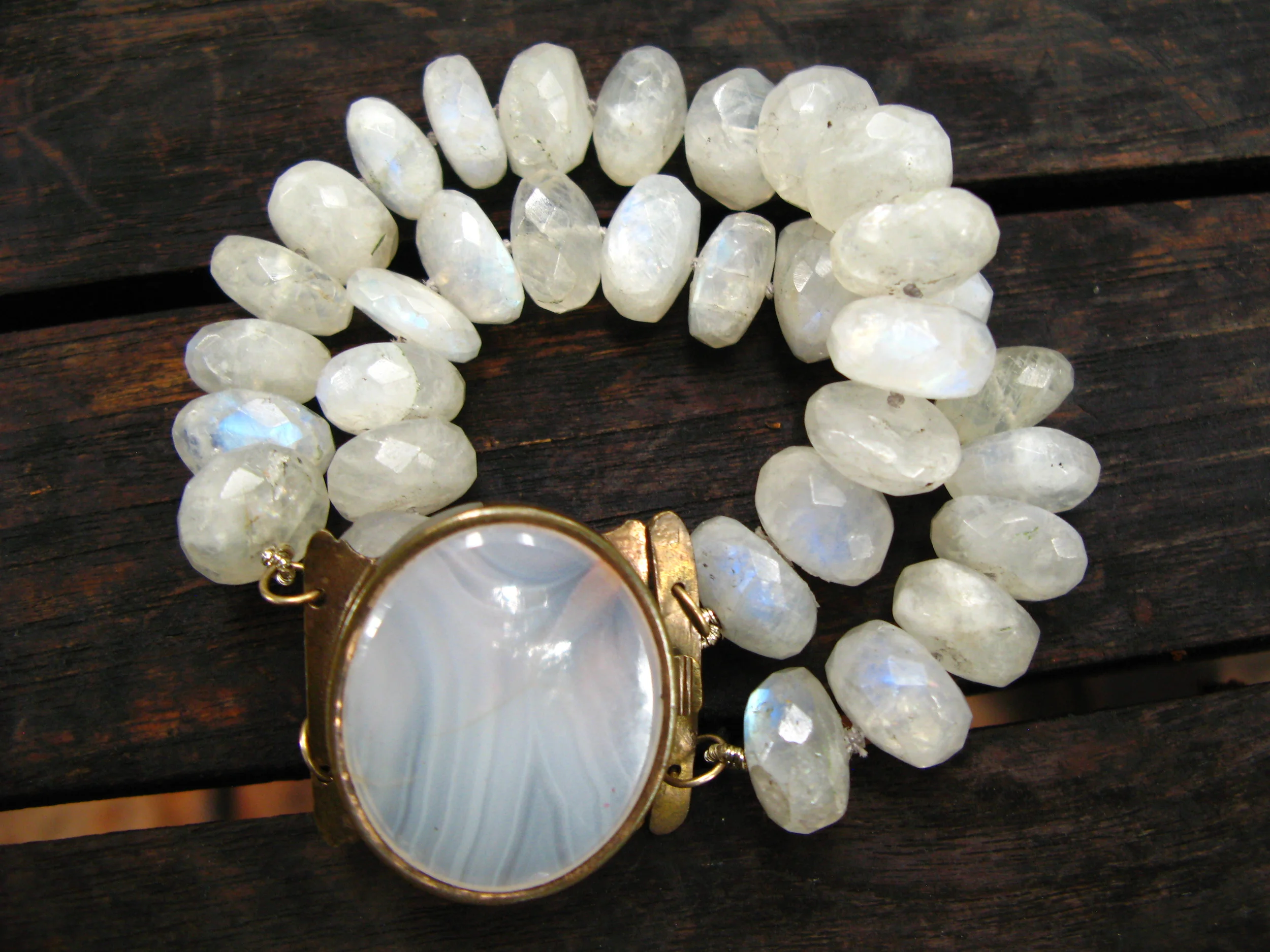 Moonstone Beaded Bracelet Full