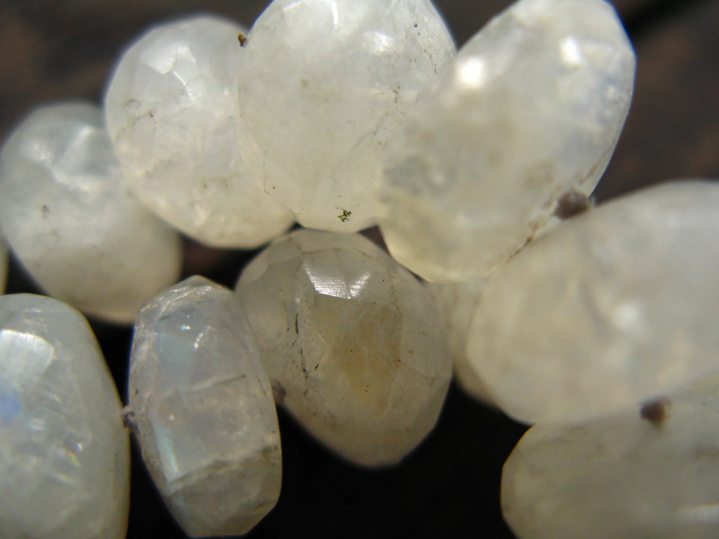 Moonstone Beaded Bracelet Bead Close Up