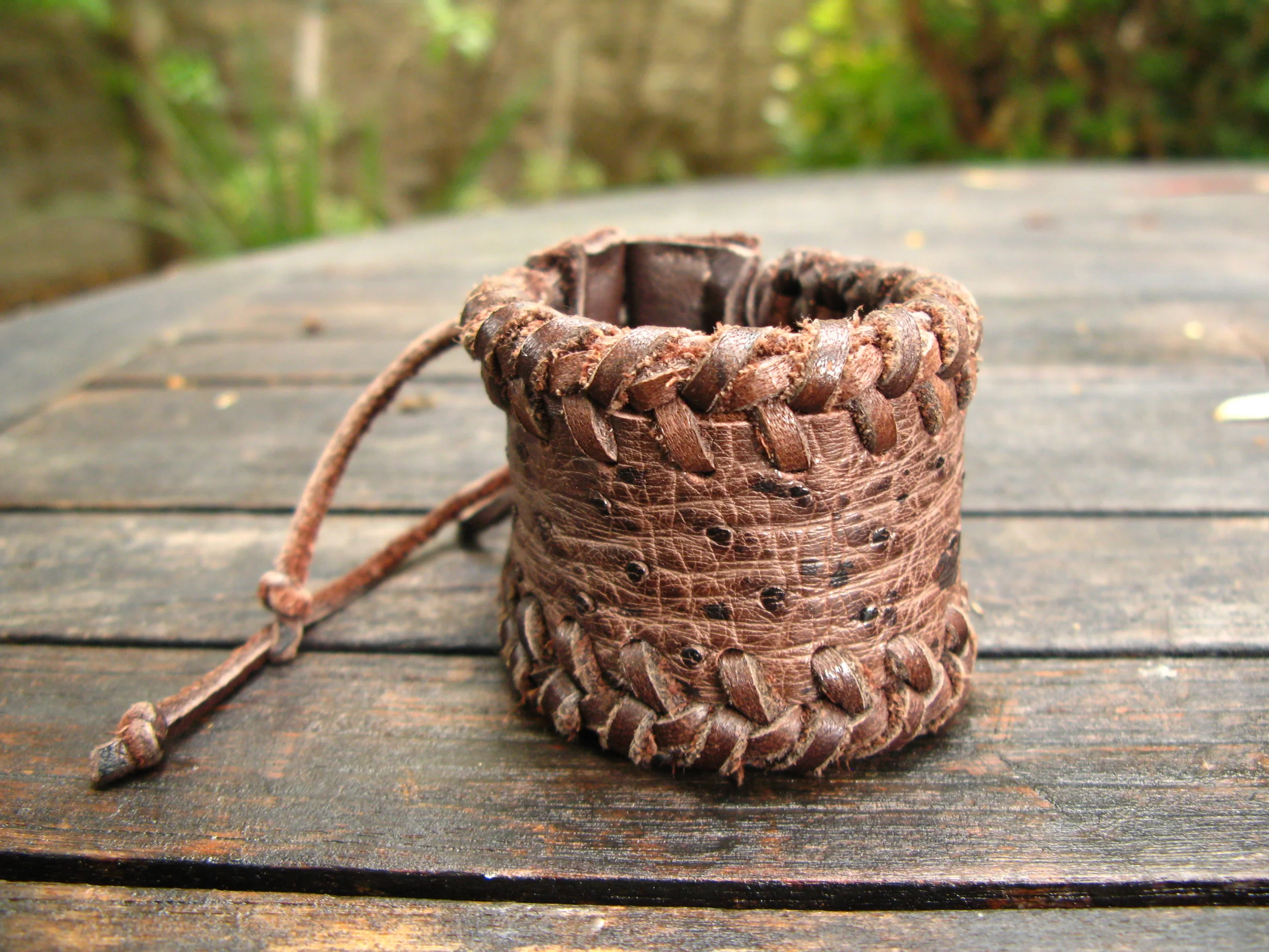 Leather Ostrich Cuff Full