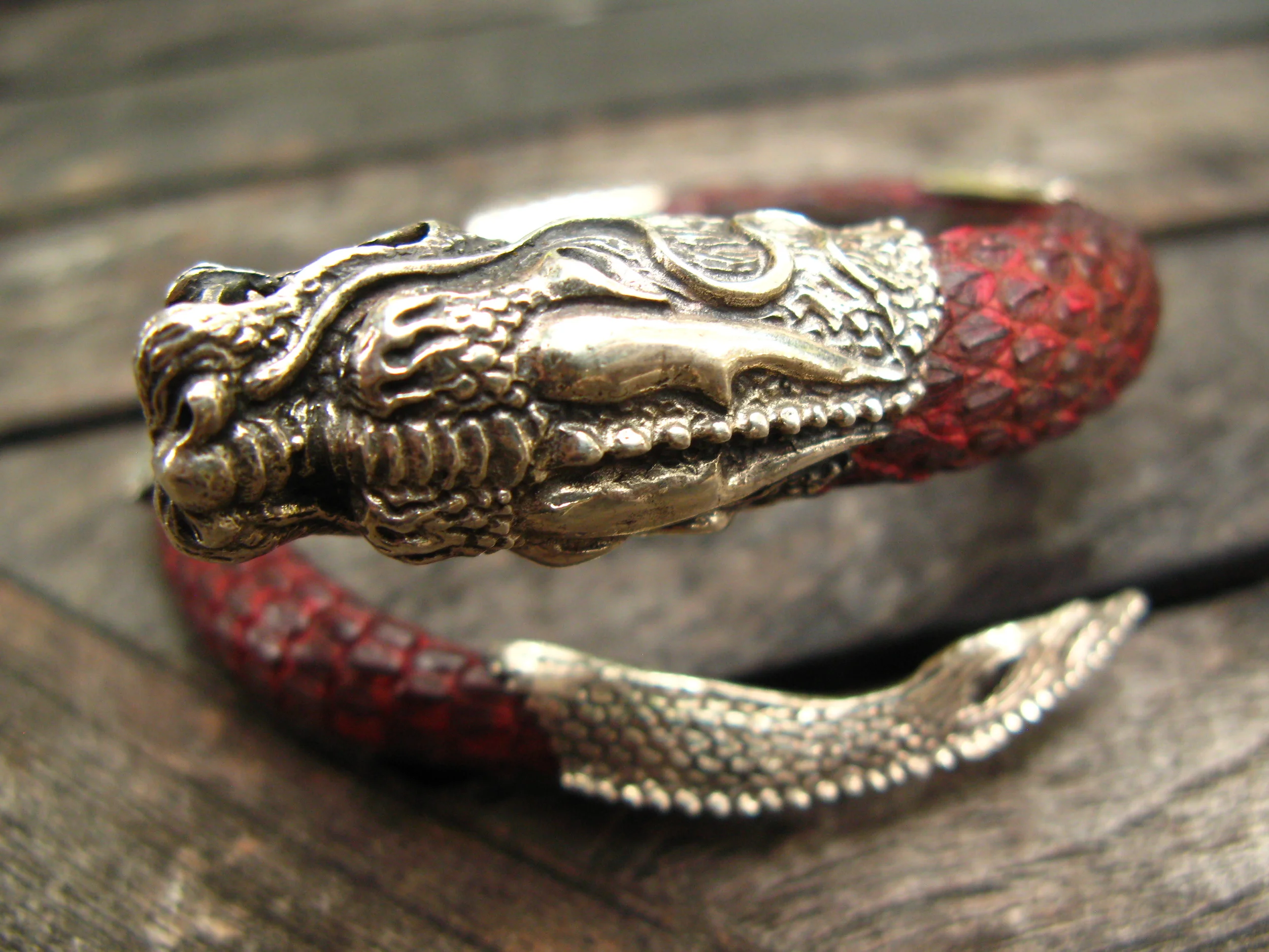 Red Dragon Cuff Close Front
