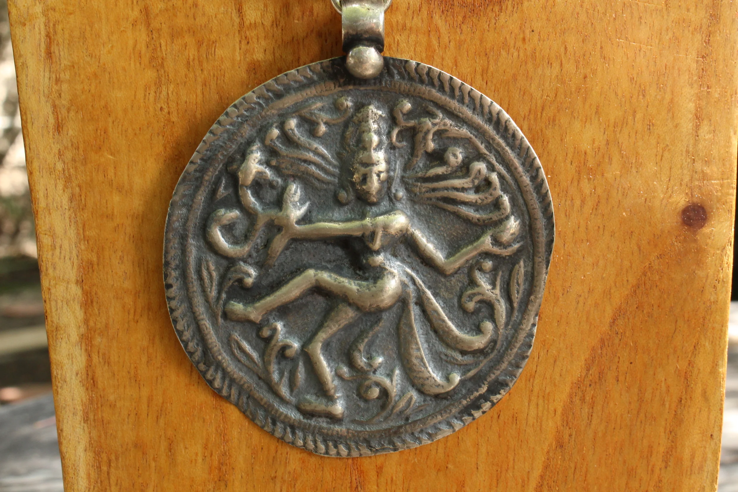 Silver Dancing Krishna Pendant Close Up