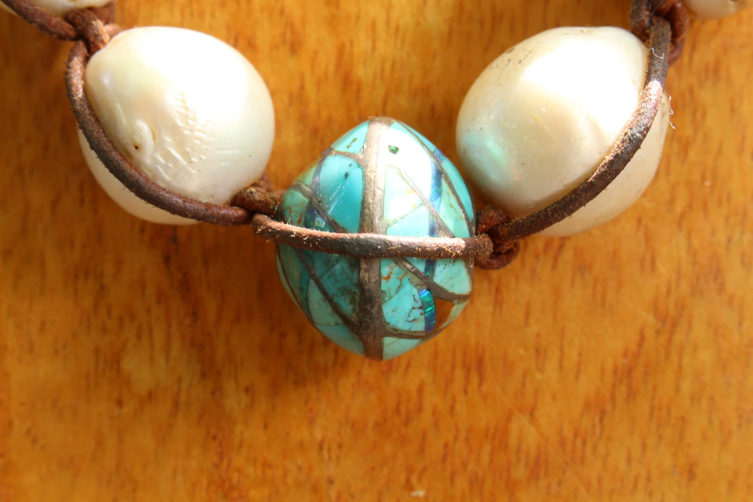 Turquoise and Freshwater Pearls Close Up