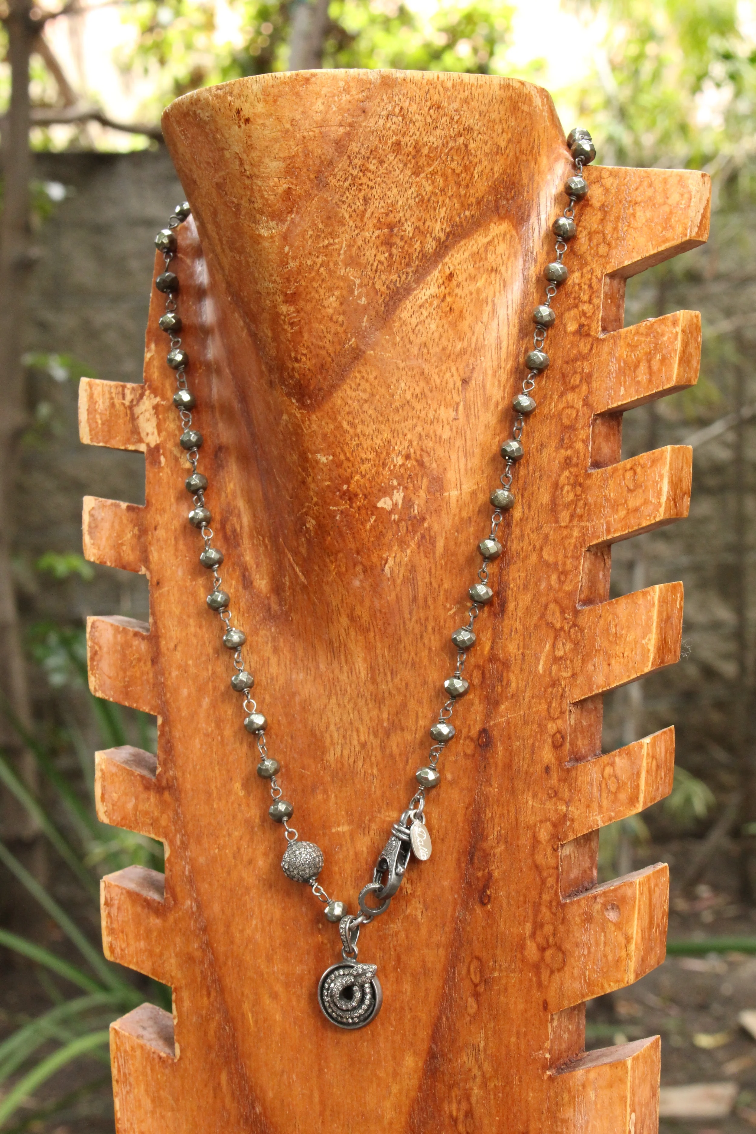 Pyrite Snake Pendant Full Side