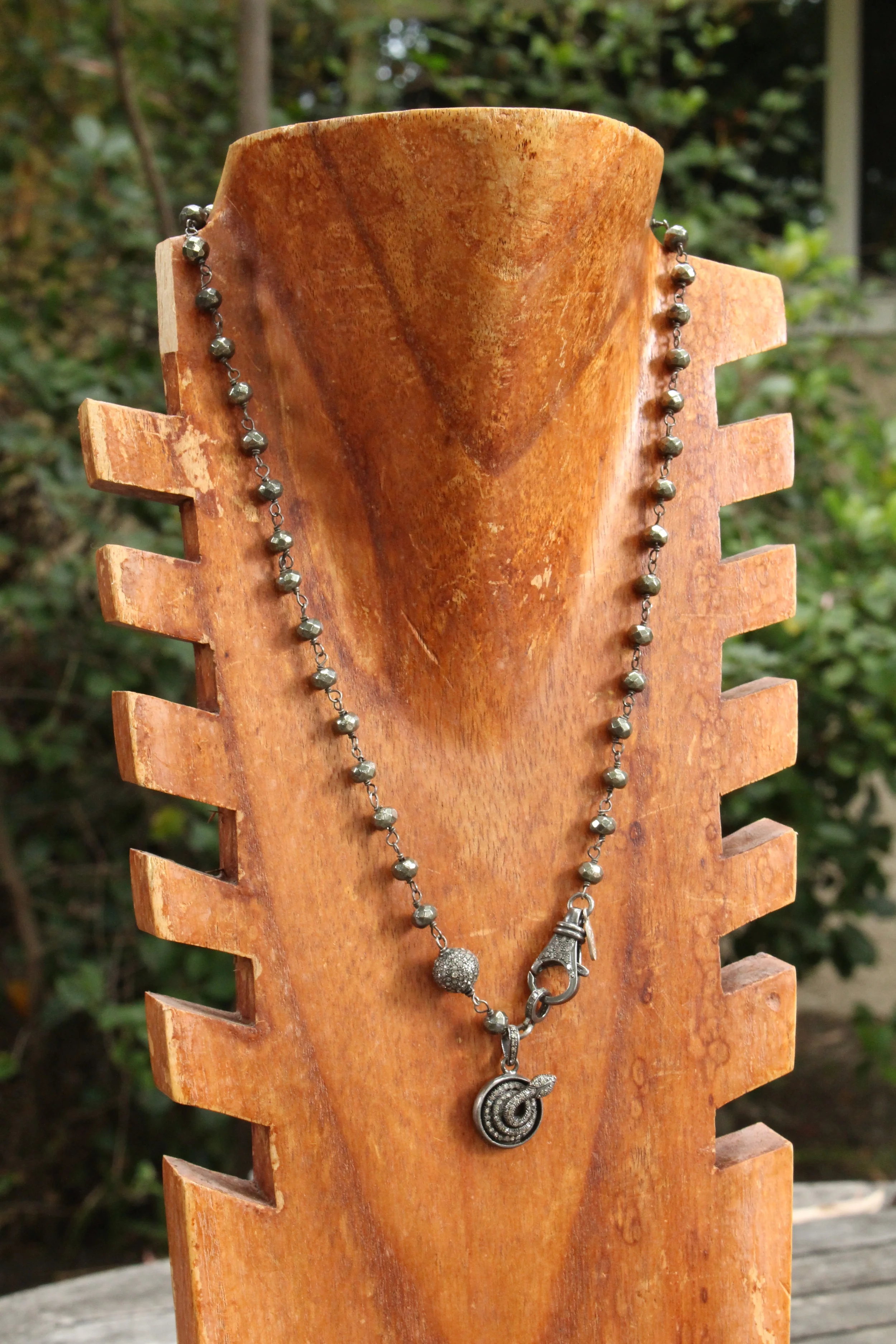 Pyrite Snake Pendant Full Front