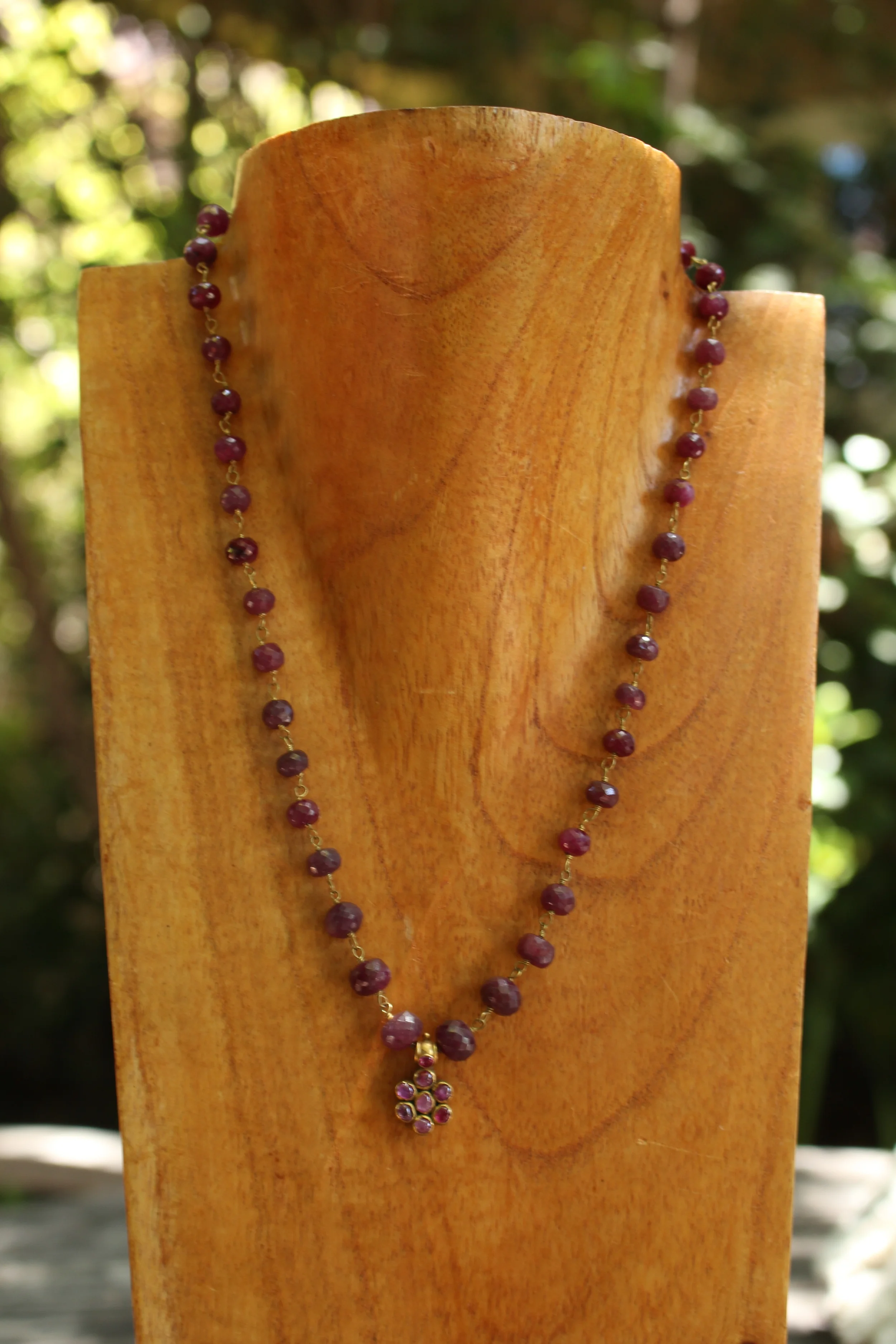 Ruby Flower Pendant Full