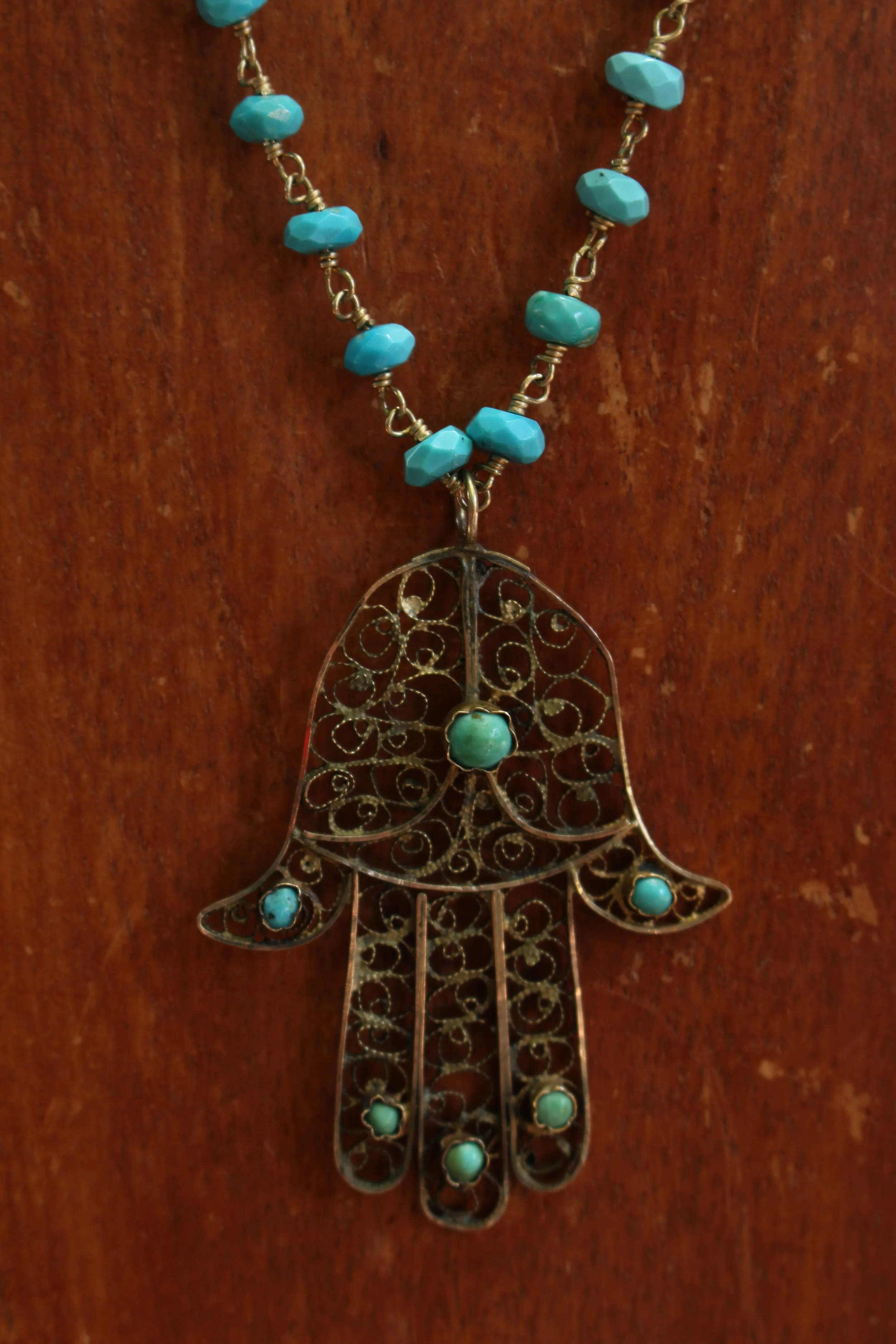 Turquoise Hamsa Close Up