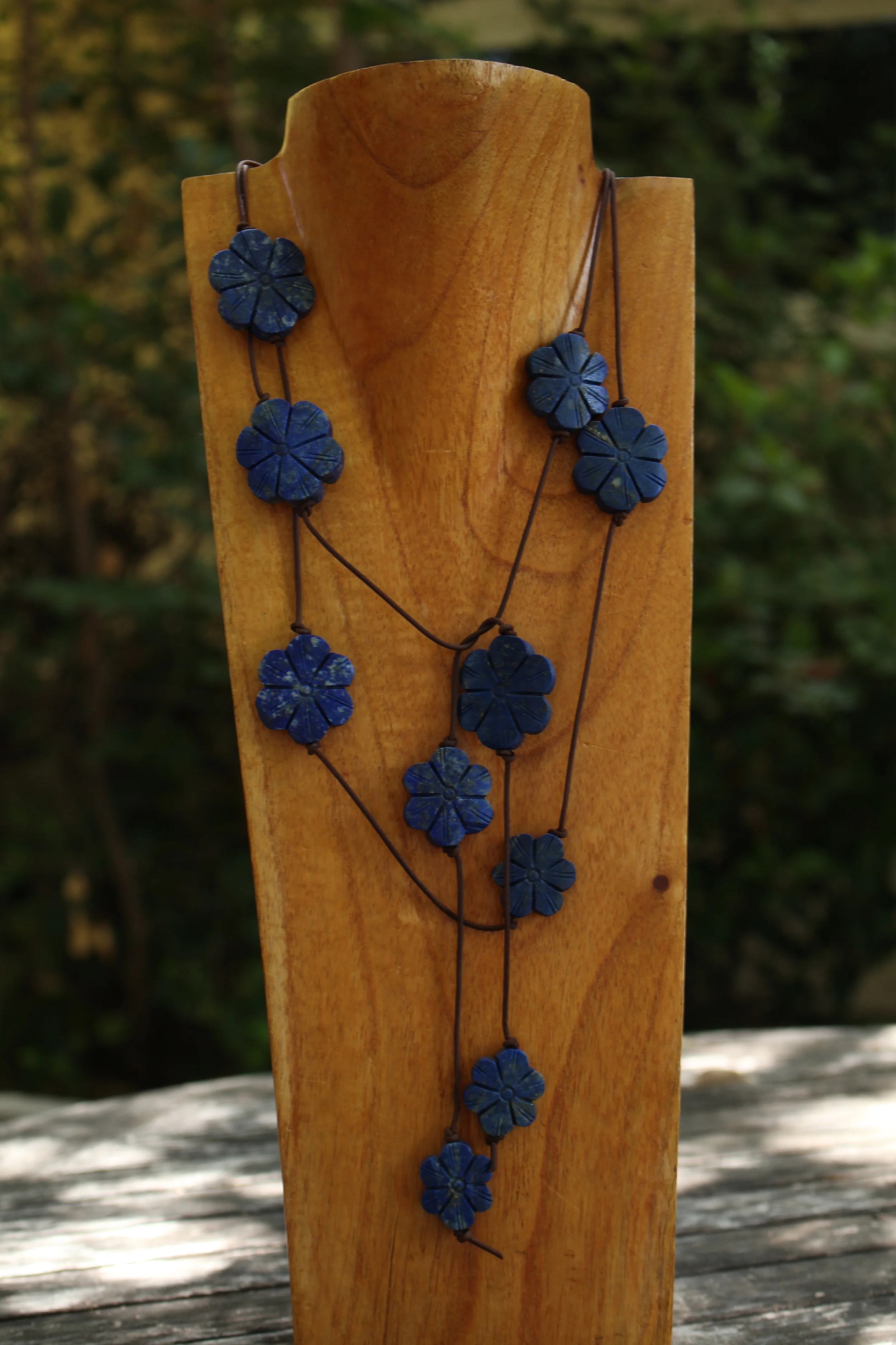 Lapis Flower Wrap Chain Full Front