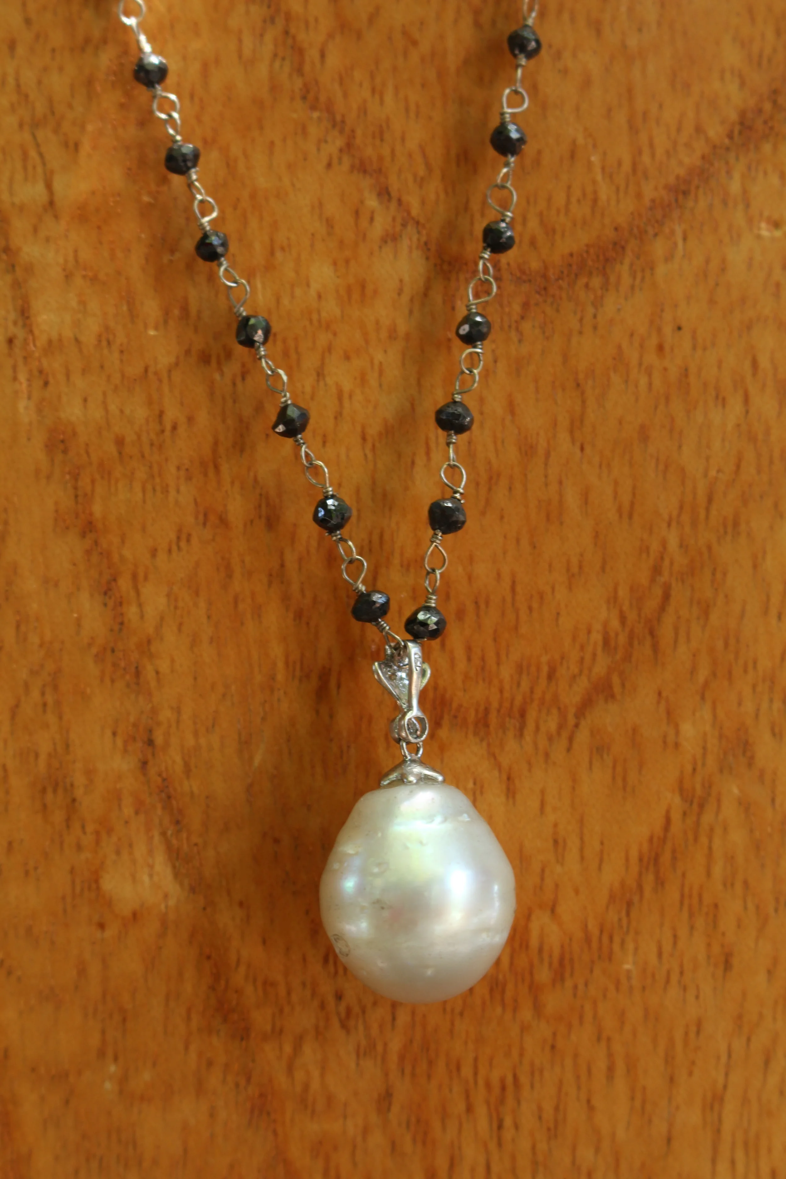 Black Diamond and Double Pearl Necklace First