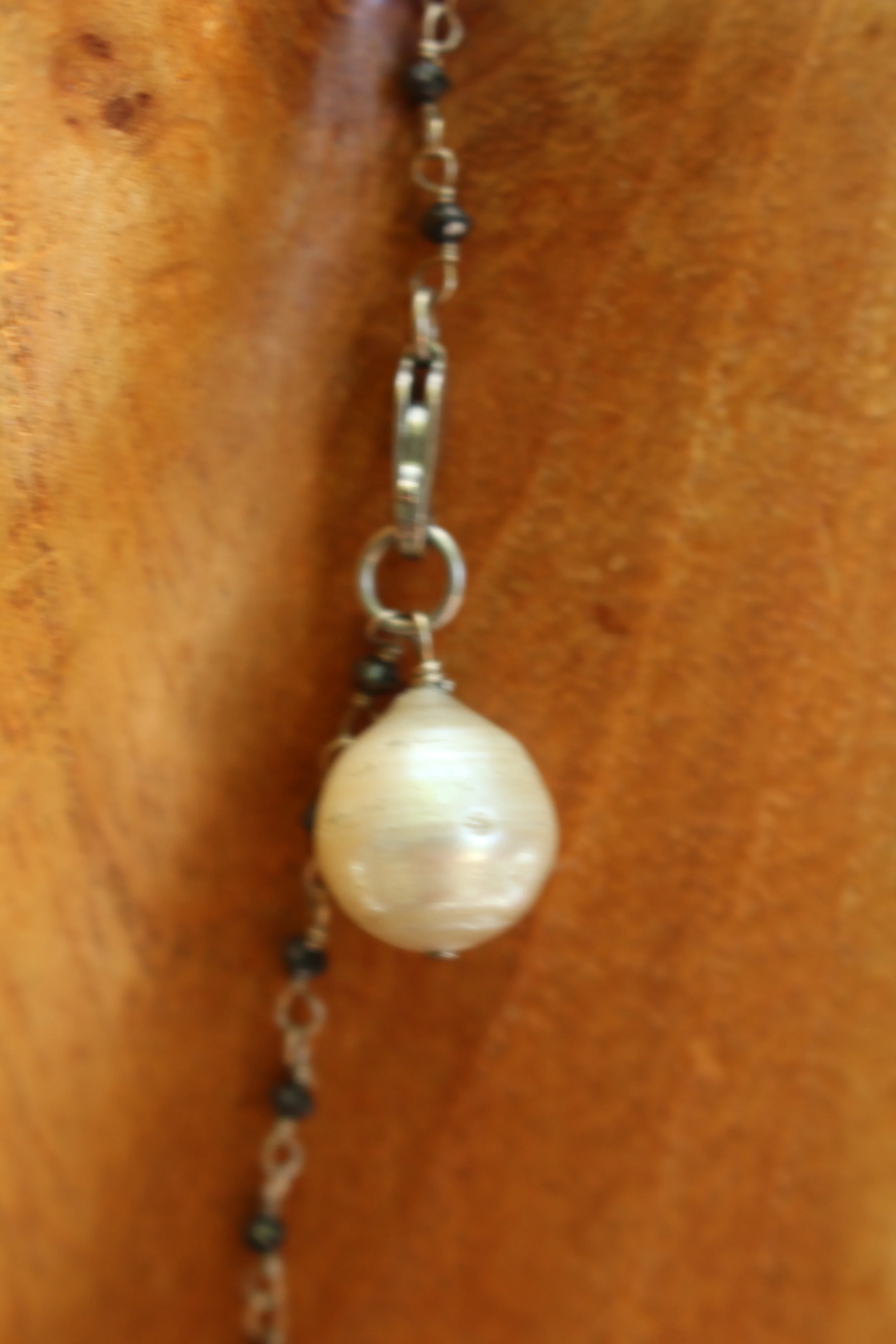 Black Diamond and Double Pearl Necklace Second