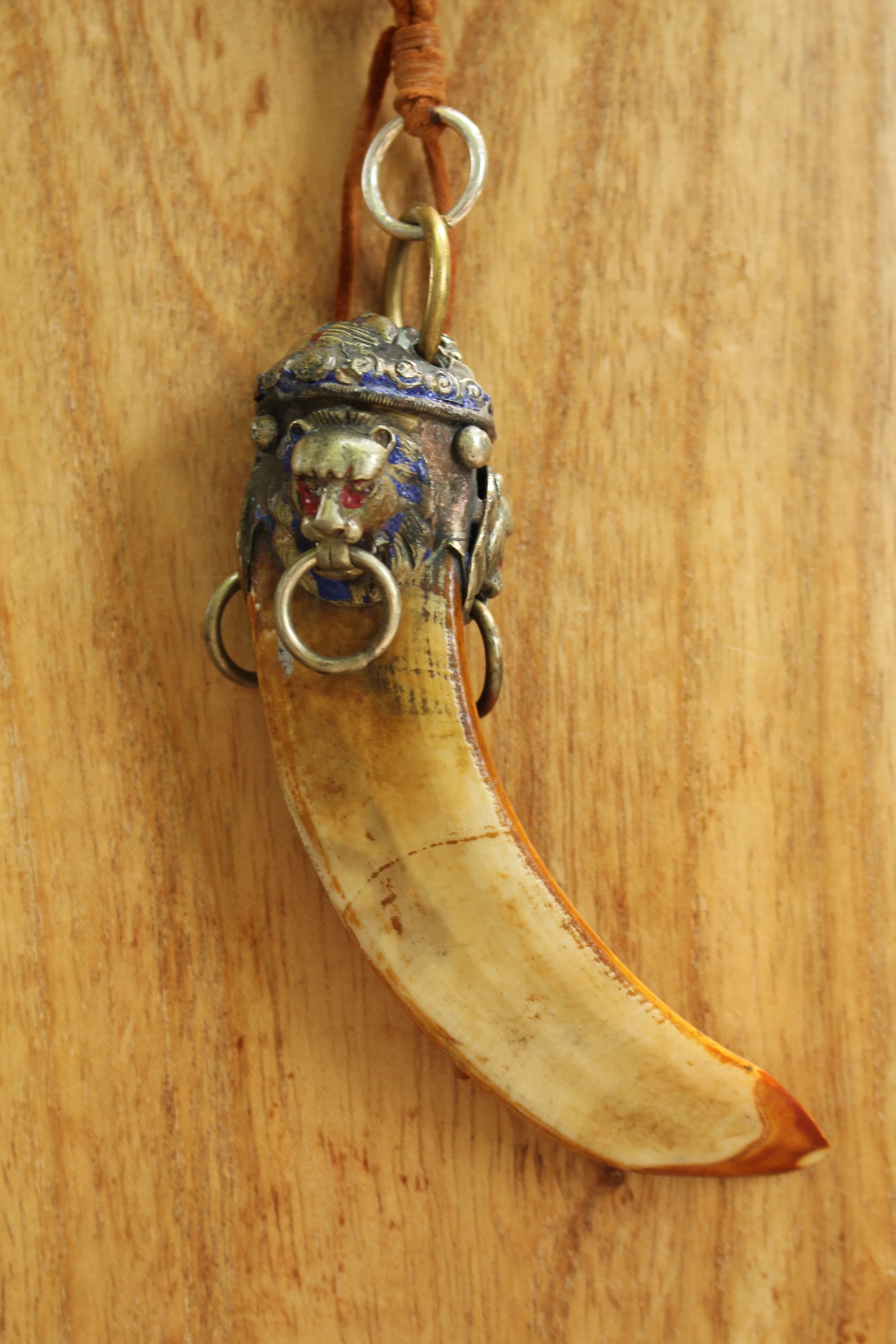 Lion Bone Pendant Close Up Left