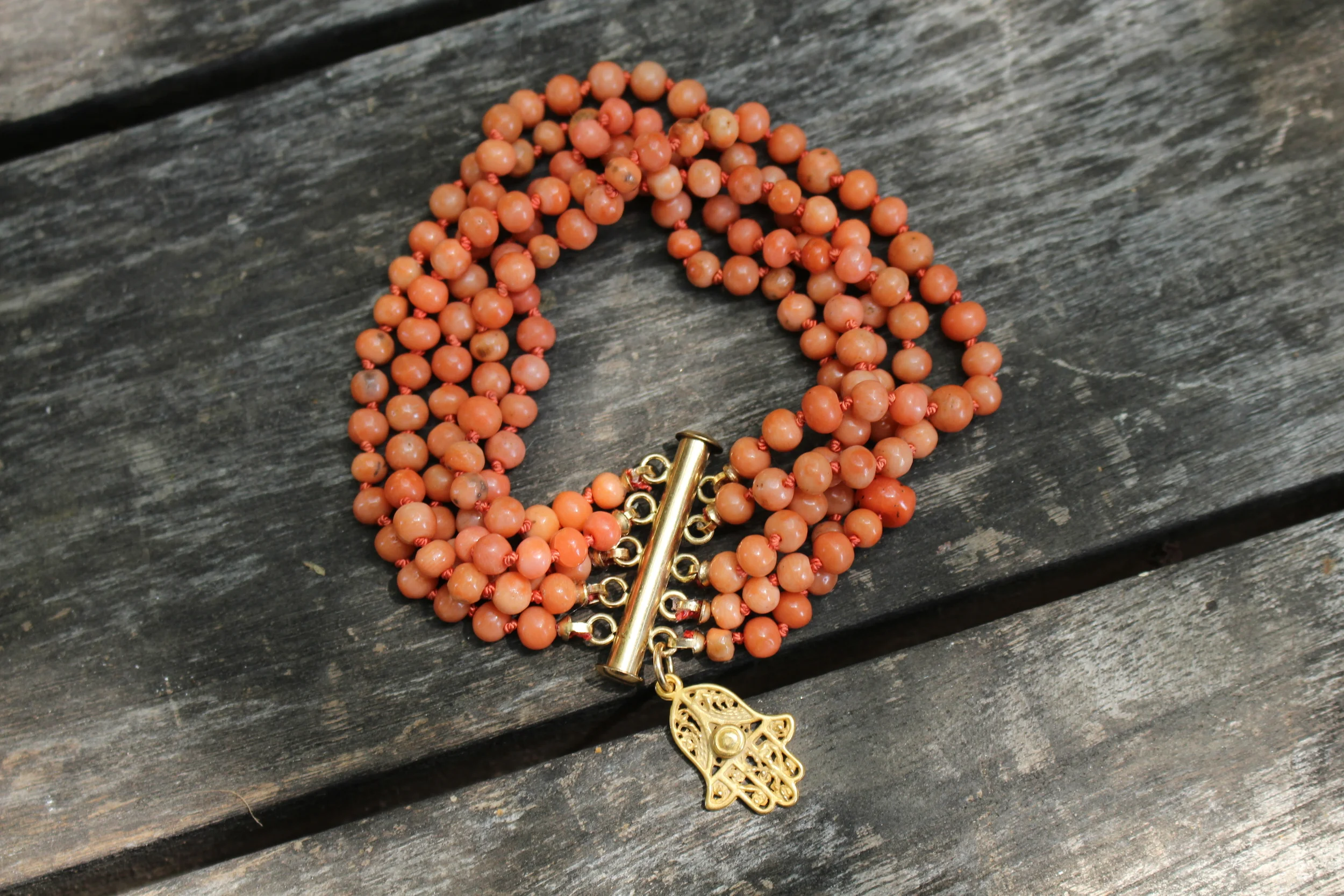Coral Beaded Bracelet Full