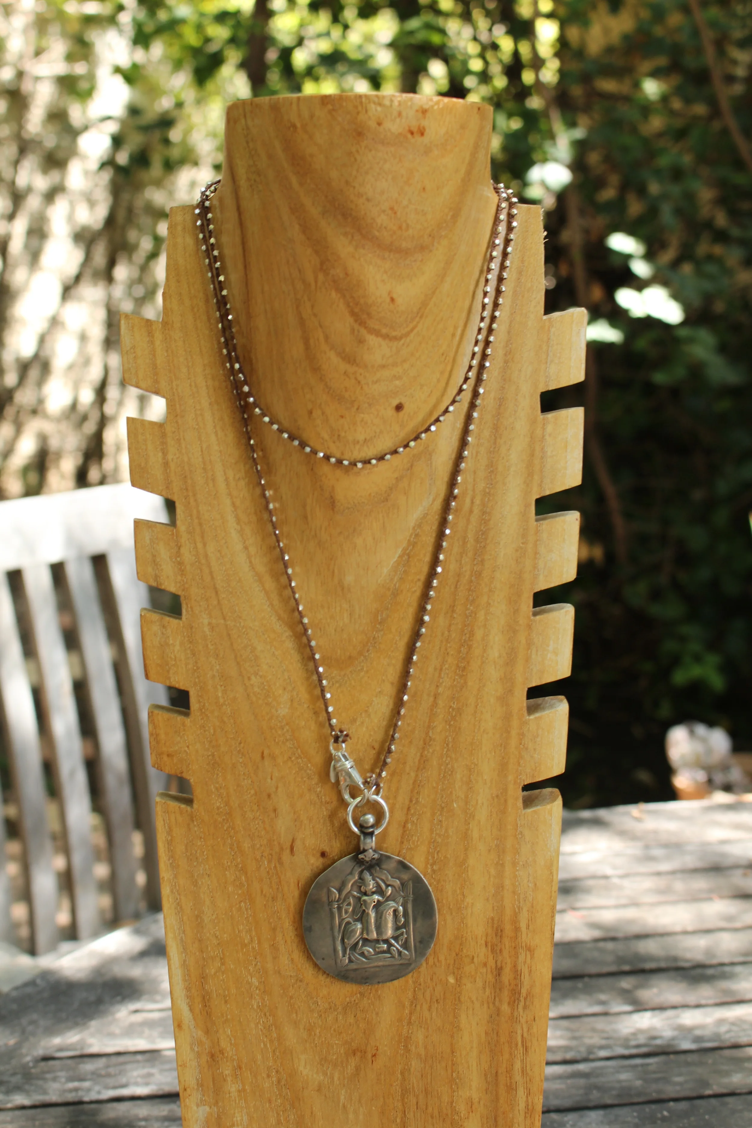 Silver Indian Medallion Pendant Full Front