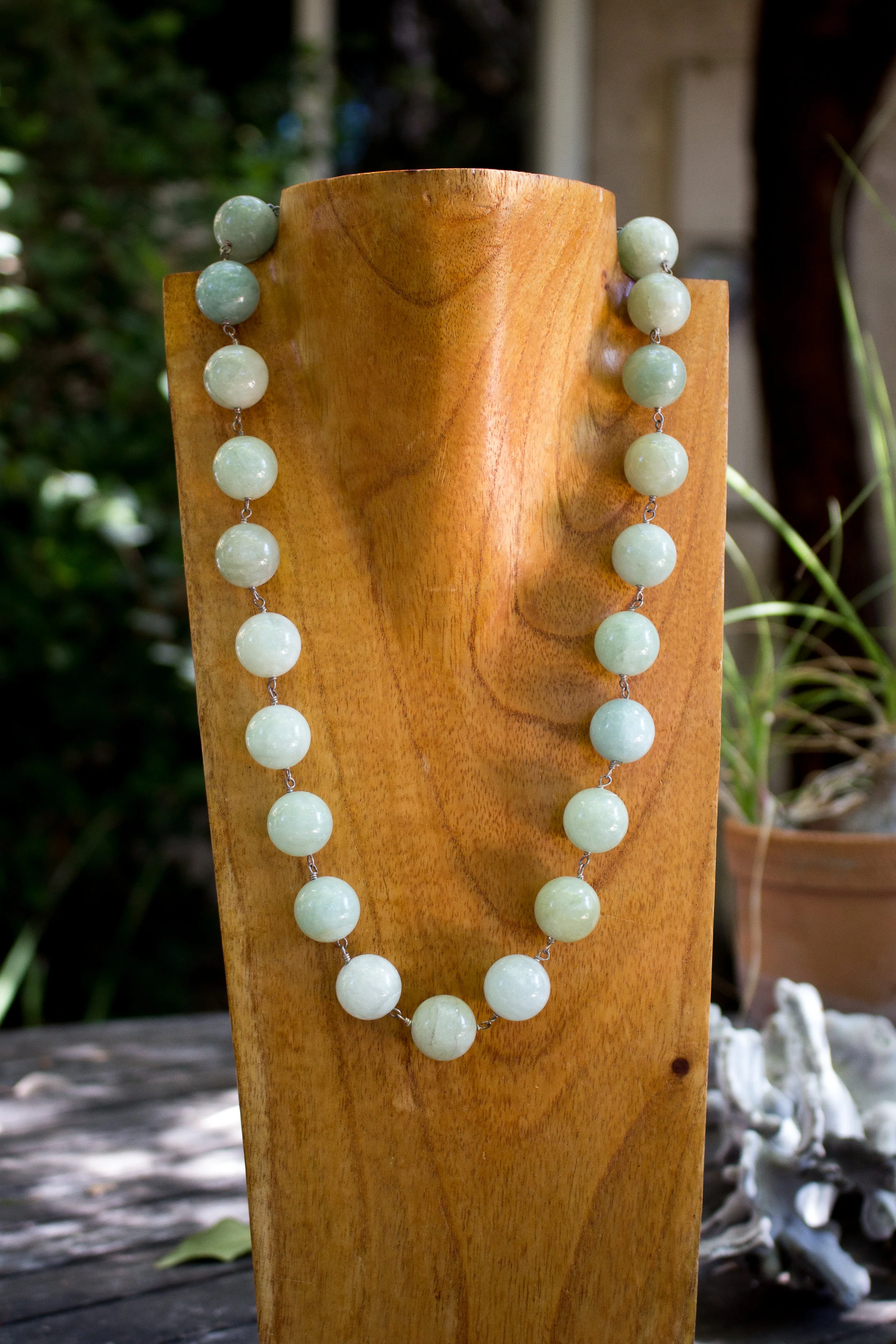 Aquamarine Beaded Chain Full Front