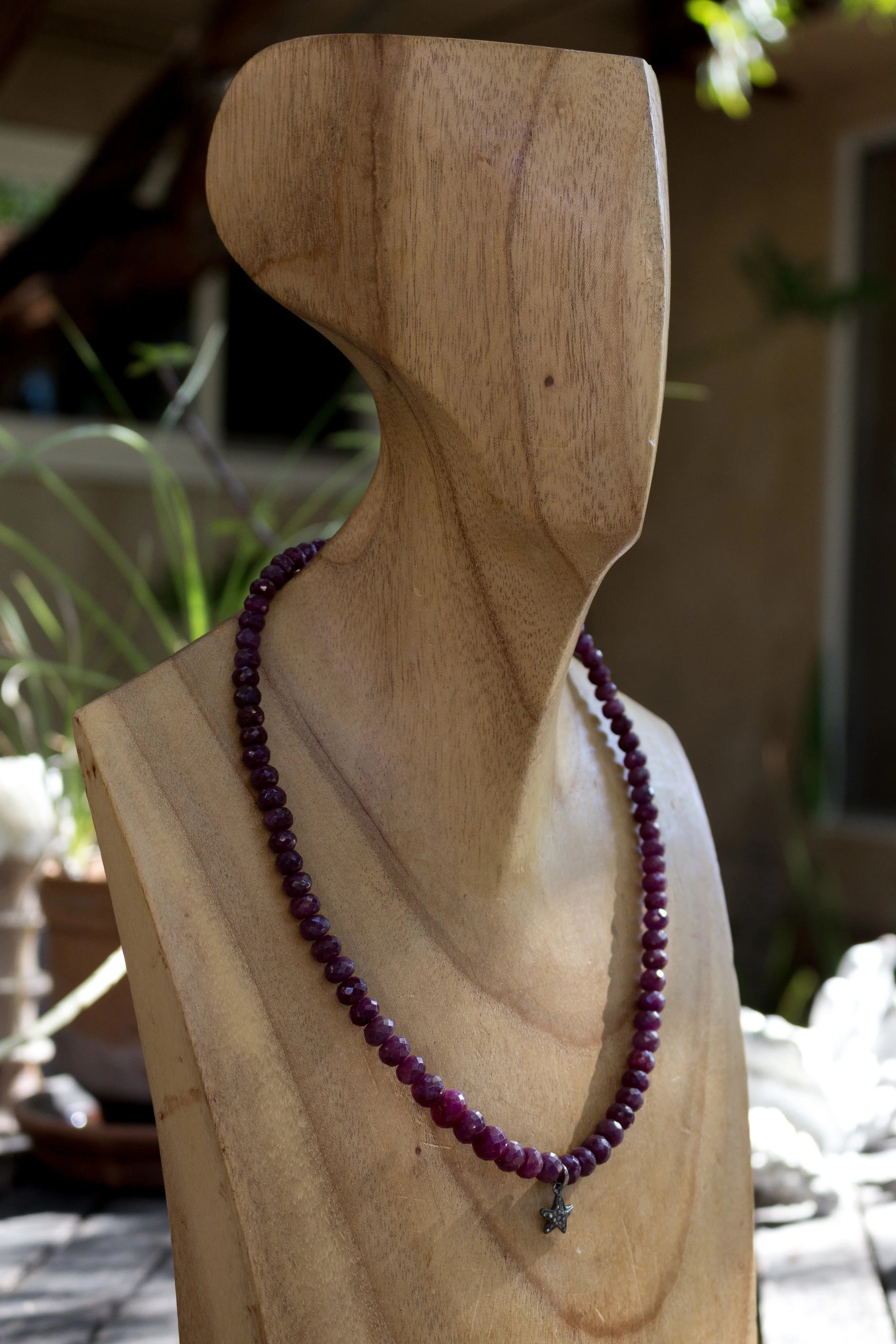 Ruby and Diamond Star Choker Full Left