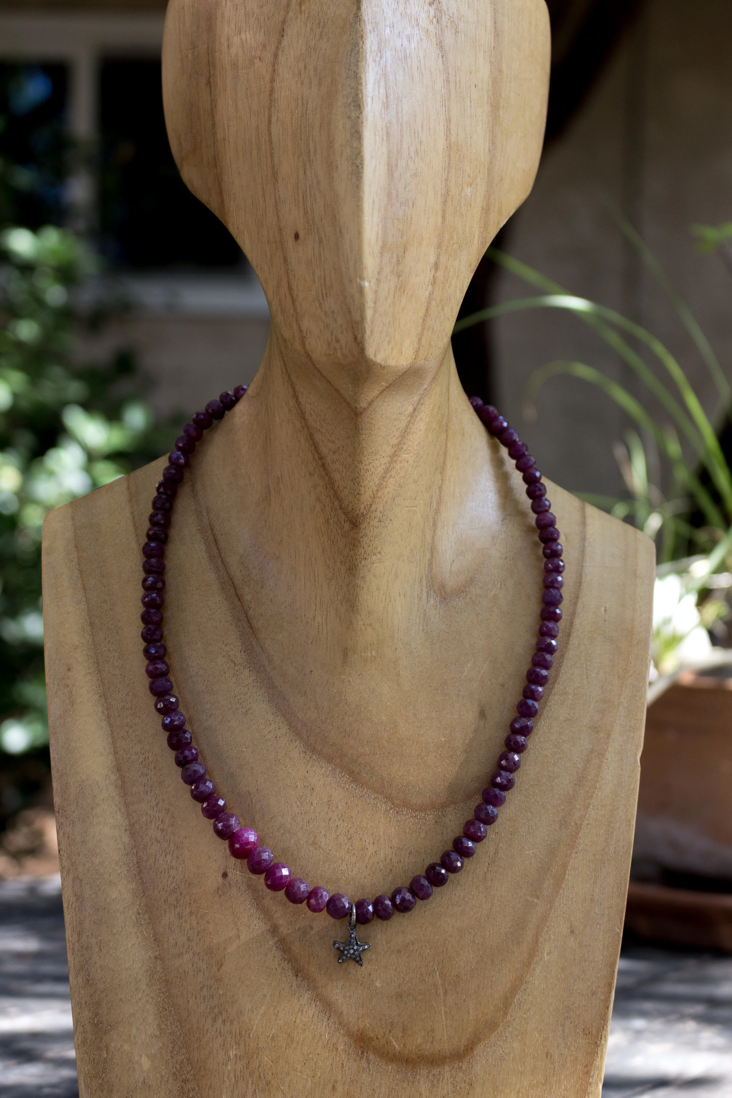 Ruby and Diamond Star Choker Full Front