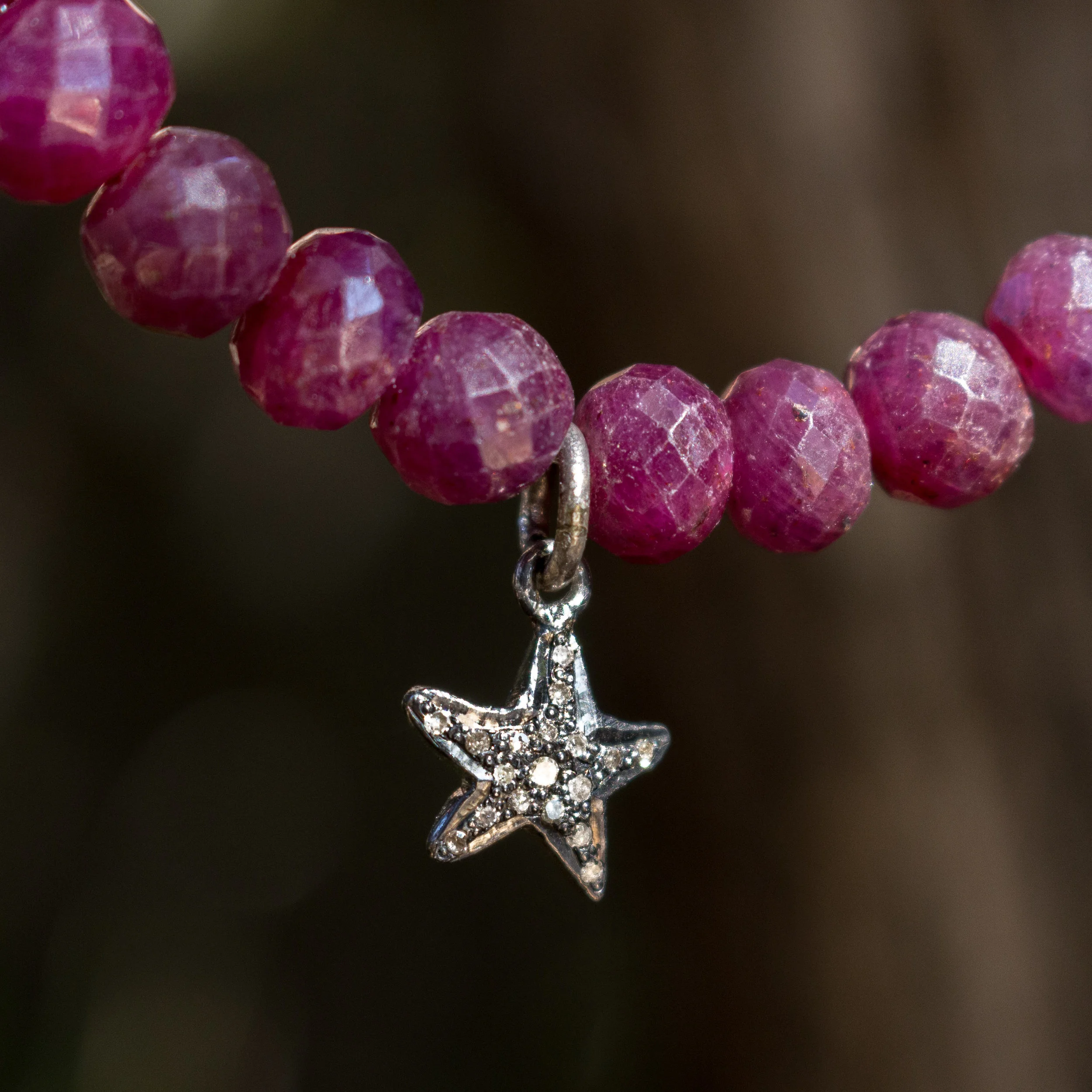 Ruby and Diamond Star Choker Close Up