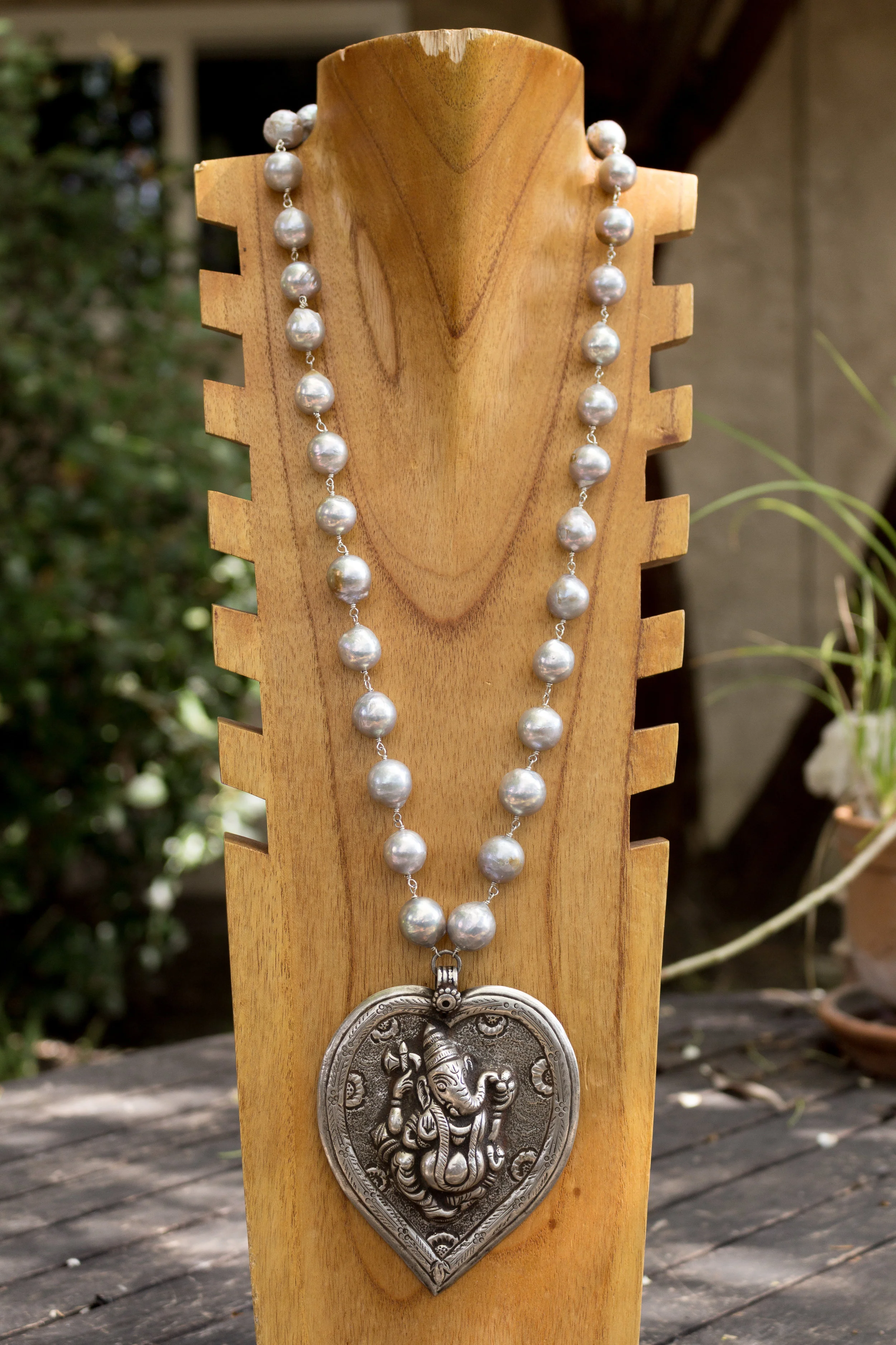 Heart-Shaped Ganesh Pendant Full Front