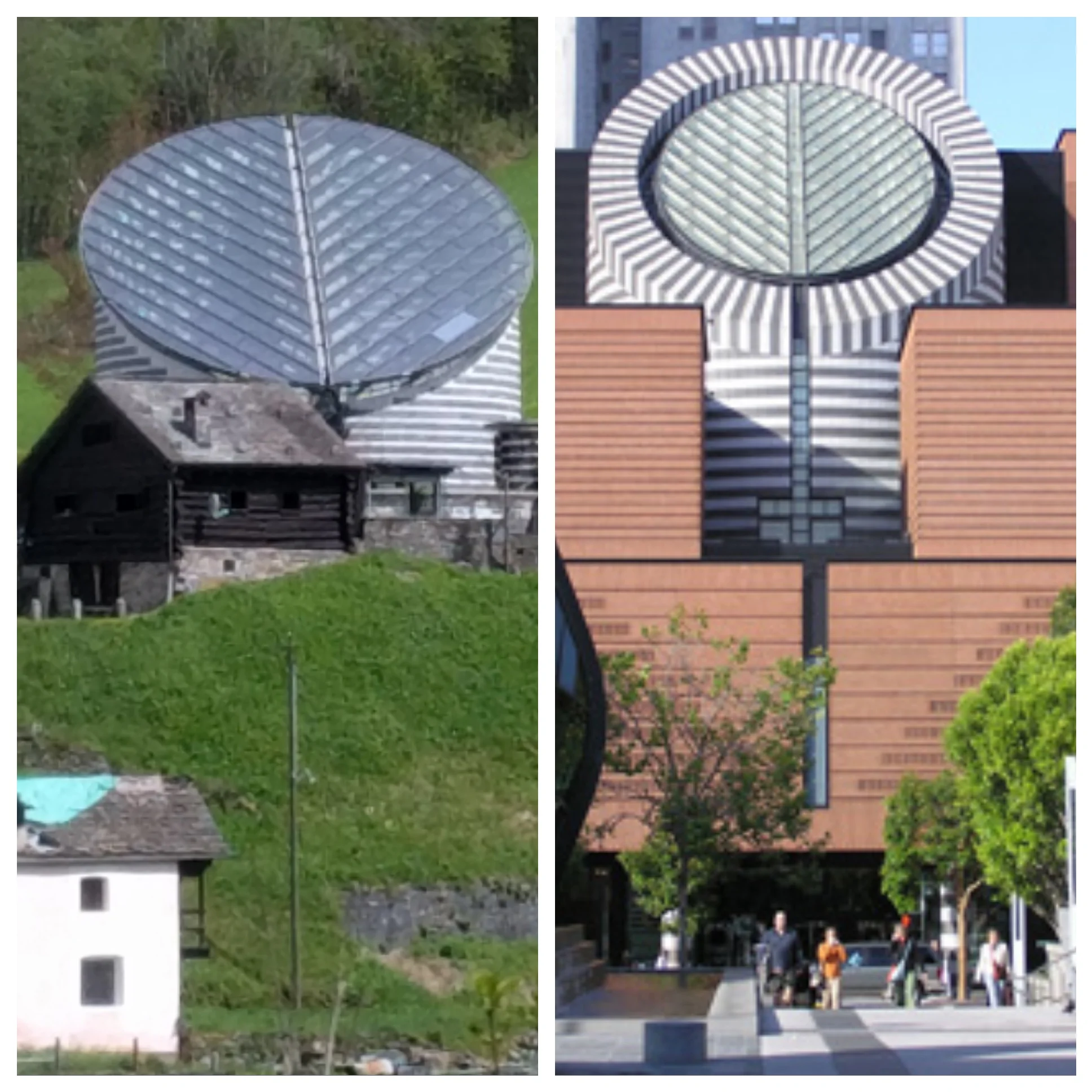 Left: Church of San Giovanni Battista, Mogna, Switzerland Right: San Francisco Museum of Modern Art